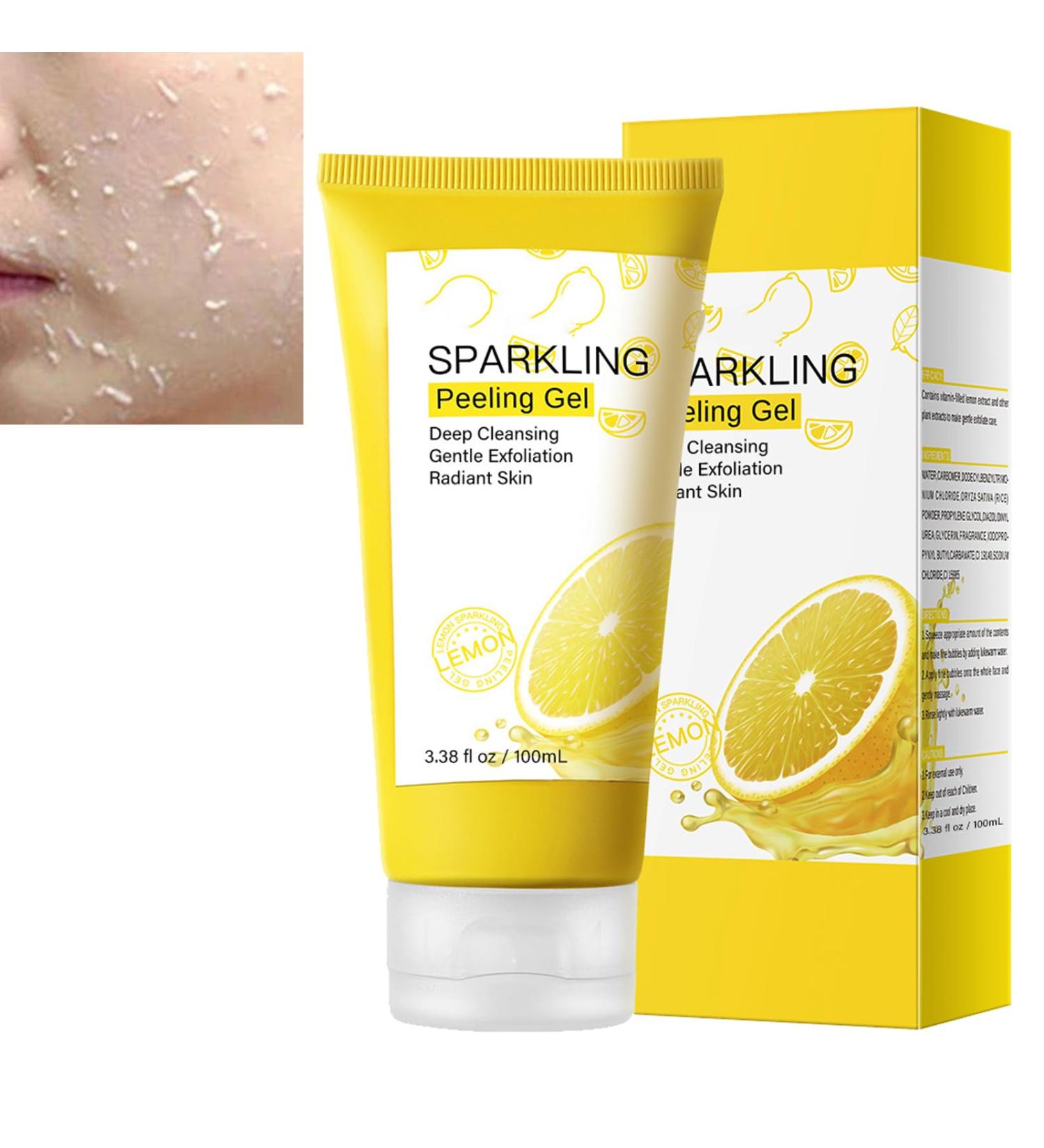 KOAHDE Skin Brightening Exfoliating Gel Exfoliating Gel Scrub Face Body Exfoliating Peeling Gel Exfoliating Whitening Gel Lemon Peeling Gel Lemon Face Exfoliator Gel Whitening Deep Exfoliator 3.38OZ - Buy Online on GoSupps.com