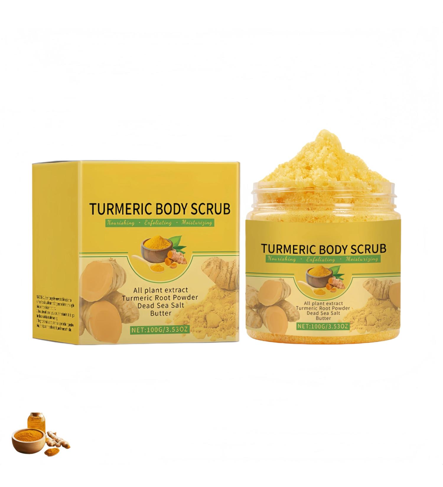 Turmeric body scrub with shea butter and Dead Sea salt mild moisturizing body polish for smooth deep cleansing and nourishing skin care for women and men 1 Pieces - Buy Online on GoSupps.com