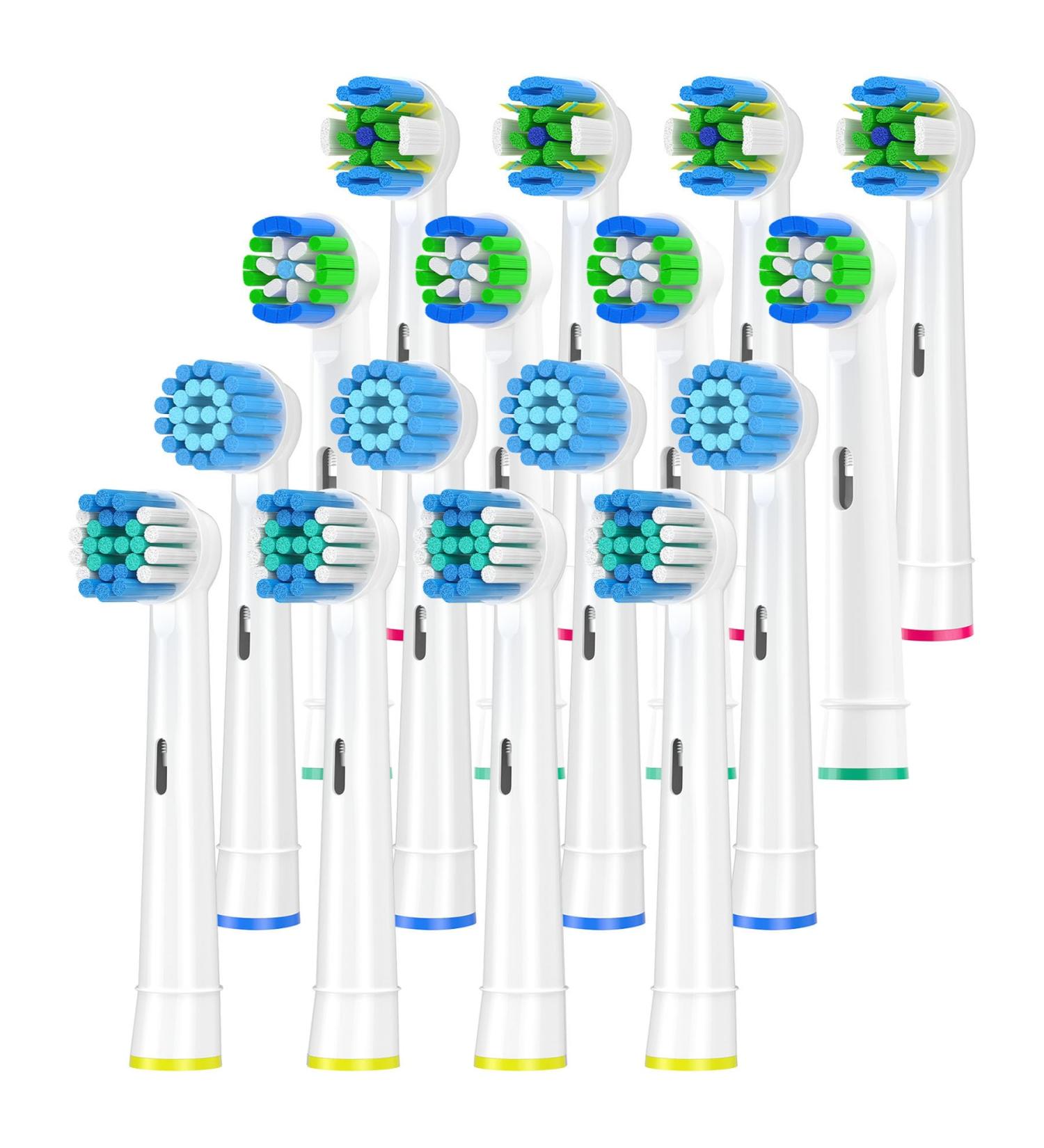 Qlebao 16 Pack Replacement Brushes Compatible with Oral-B Electric Toothbrushes - Precision & Sensitive Series - Buy Online on GoSupps.com