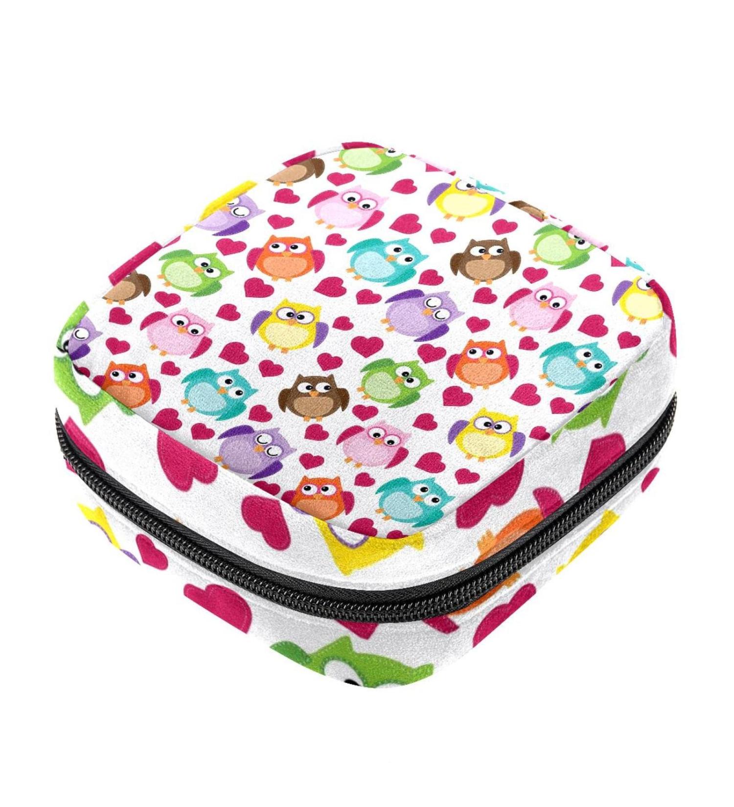 Women s Bands Storage Bag & Menstrual Cup Pocket - Large Capacity Travel Makeup Organizer with Owl & Heart Design - Buy Online on GoSupps.com