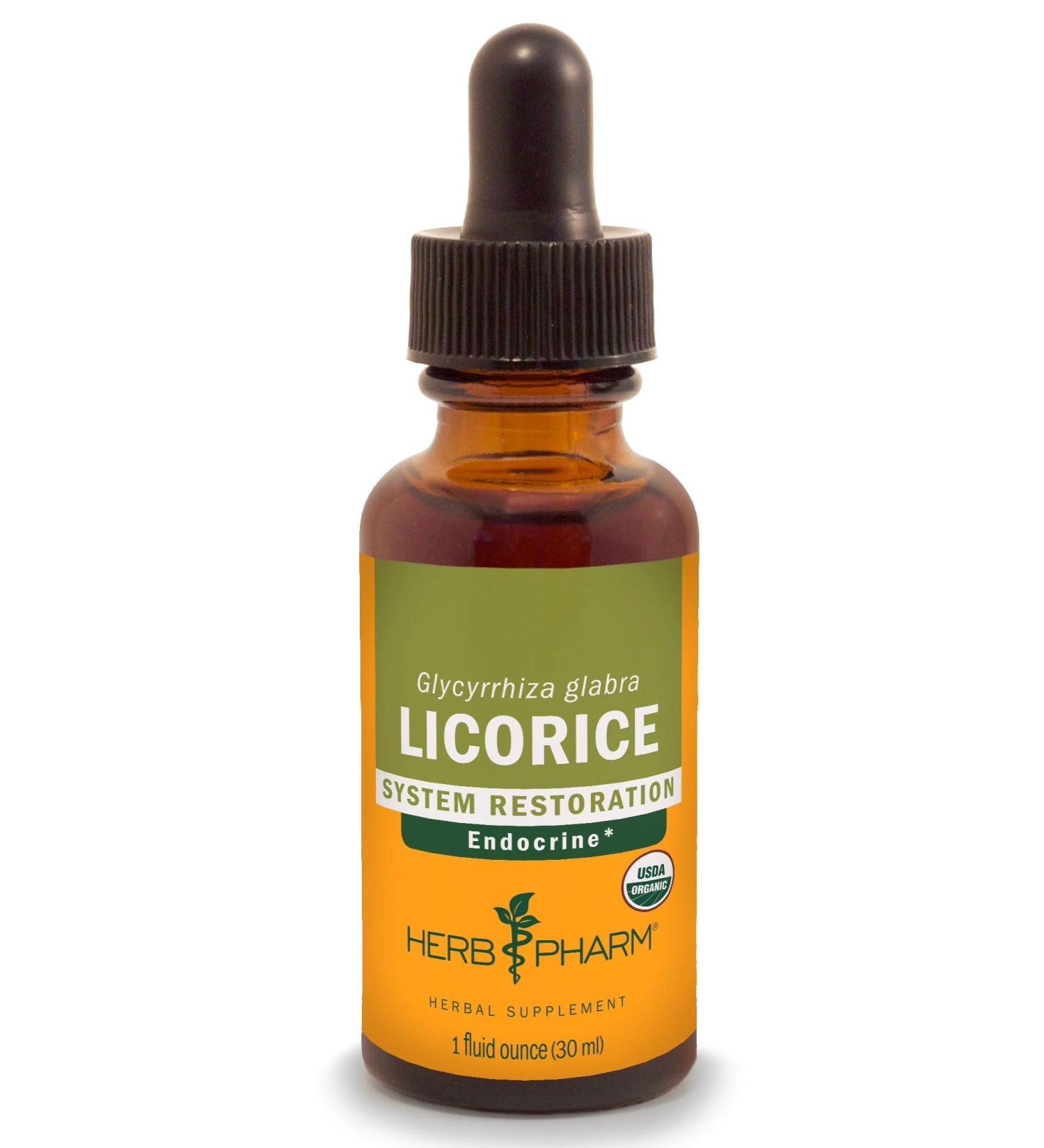 Organic Licorice Liquid Extract for Endocrine System Support - 1oz | Herb Pharm DLIC01 - Buy Online on GoSupps.com