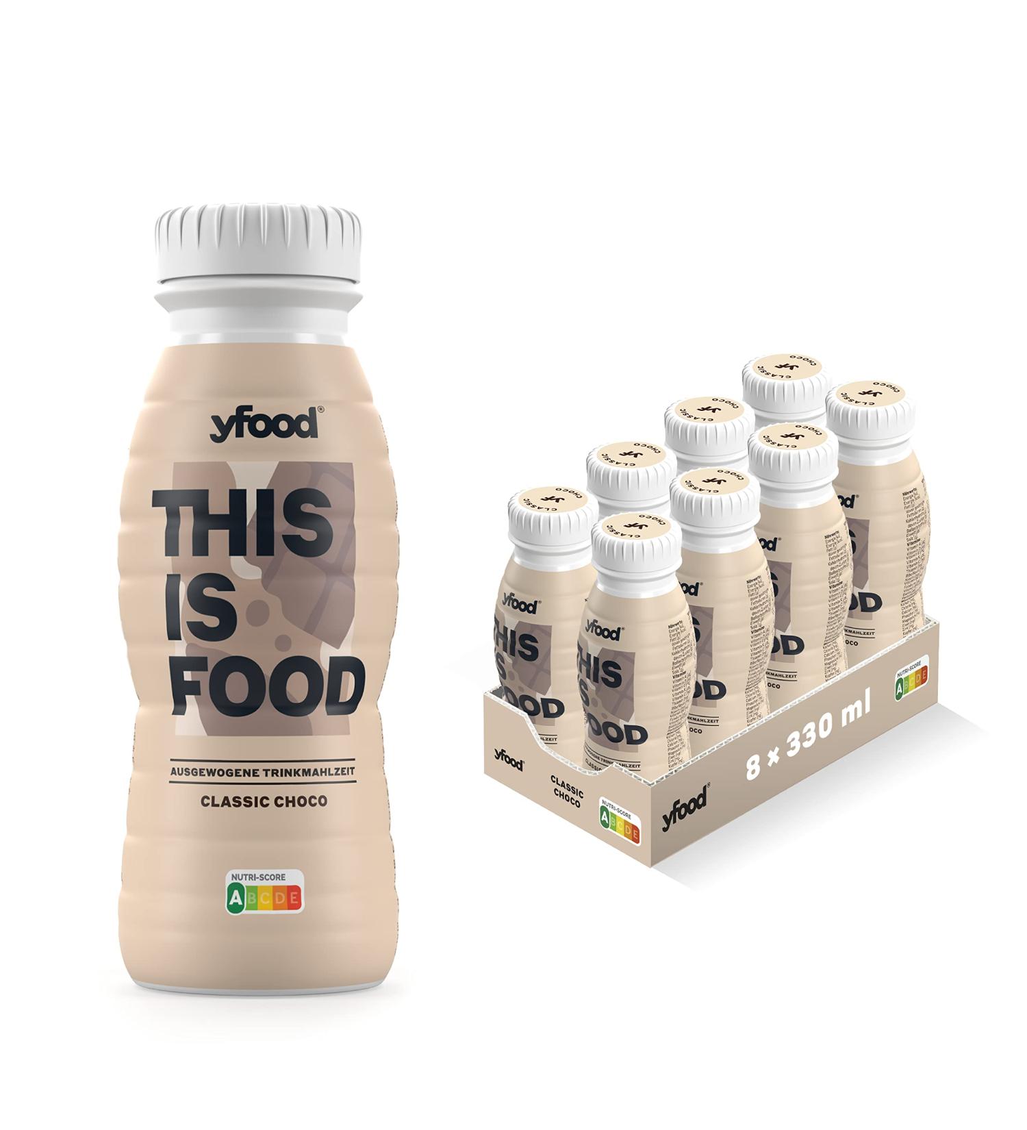 Yfood Drink Classic Choco - Delicious On-the-Go Meal Replacement 21g Protein 26 Vitamins & Minerals 8 x 330ml 2.00 Deposit - Buy Online on GoSupps.com