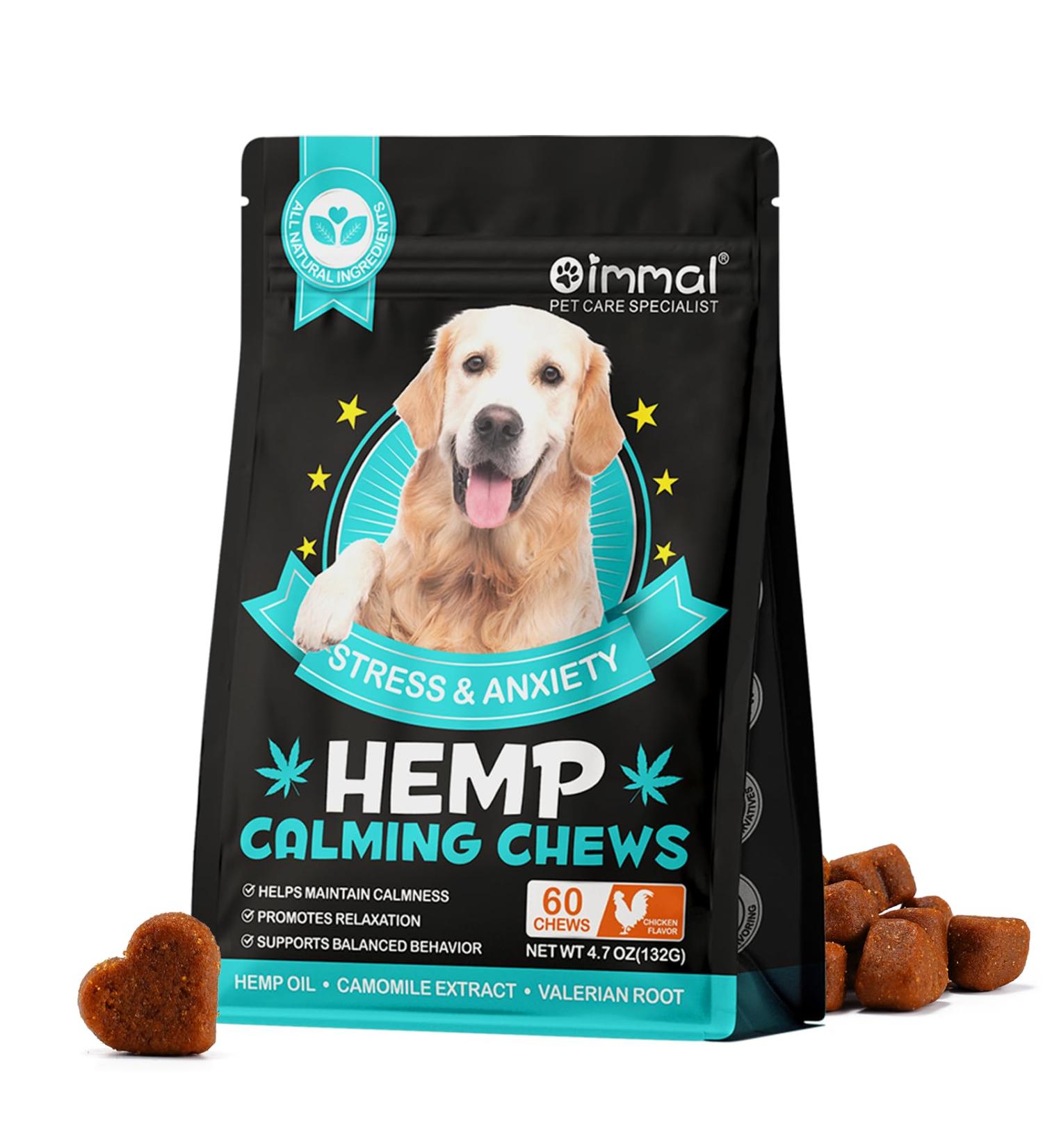 HUALIJIA Calming Treats For Dogs 60 Count Hemp Calming Chews for Dogs - Reduce Stress Relief Separation Barking Fireworks Thunderstorms - 100% Natural Ingredients Dogs Calming Treats (Beef) - Buy Online on GoSupps.com