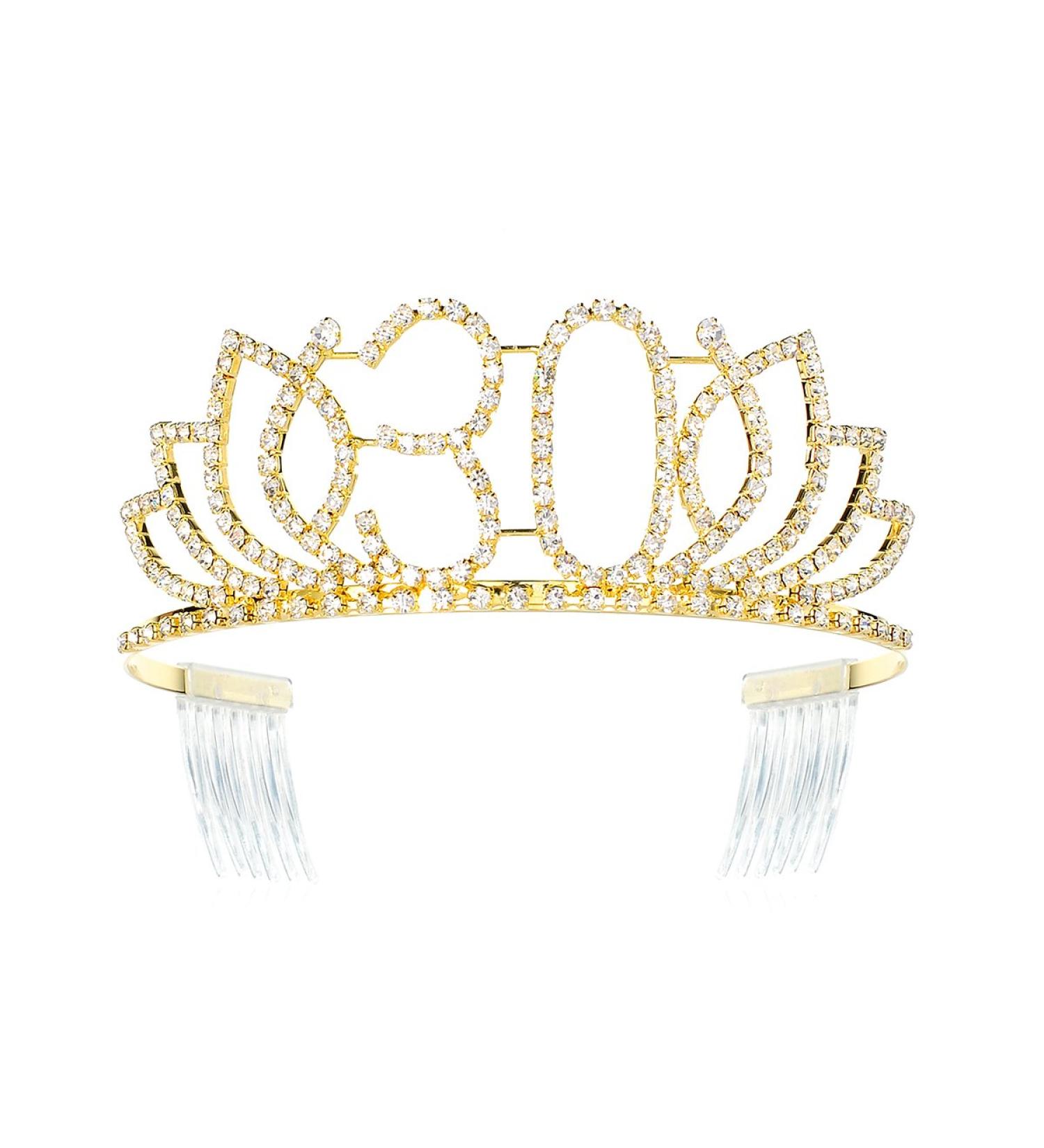 DcZeRong Queen 30th Birthday Tiara - Gold Rhinestone Crystal Diamond Crown for Women - Buy Online on GoSupps.com