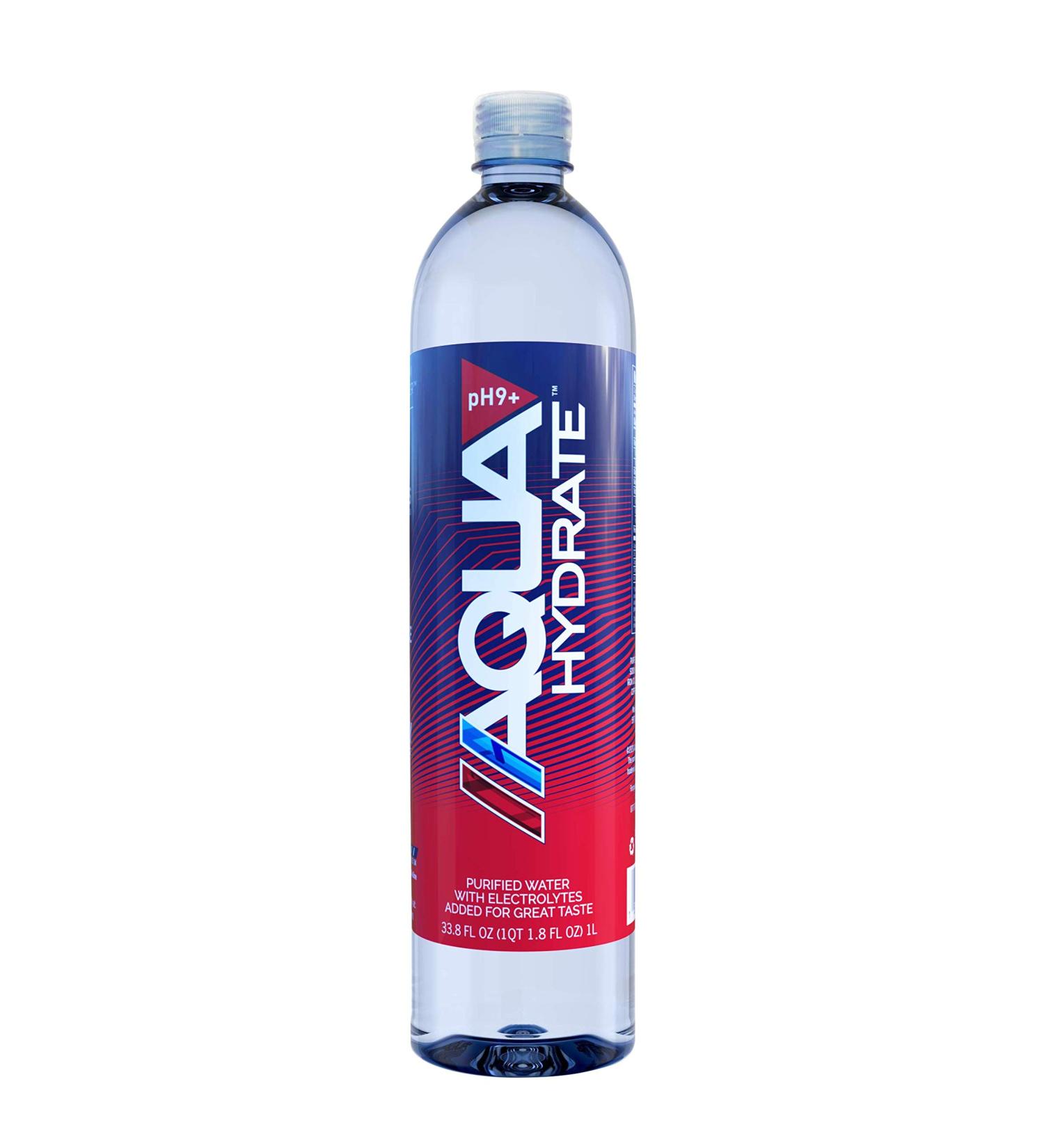 AQUAhydrate Electrolyte Enhanced Water pH9+ 33.8 fl oz - Pack of 12 - Buy Online on GoSupps.com