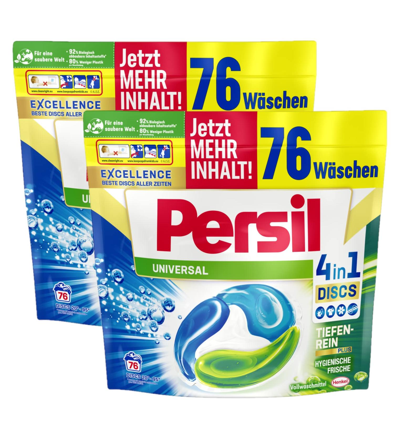 Buy Persil Universal 4in1 Discs - 152 Washes Stain Removal 92% Biodegradable 1.9kg (2 Pack) | International Shipping Available - Buy Online on GoSupps.com
