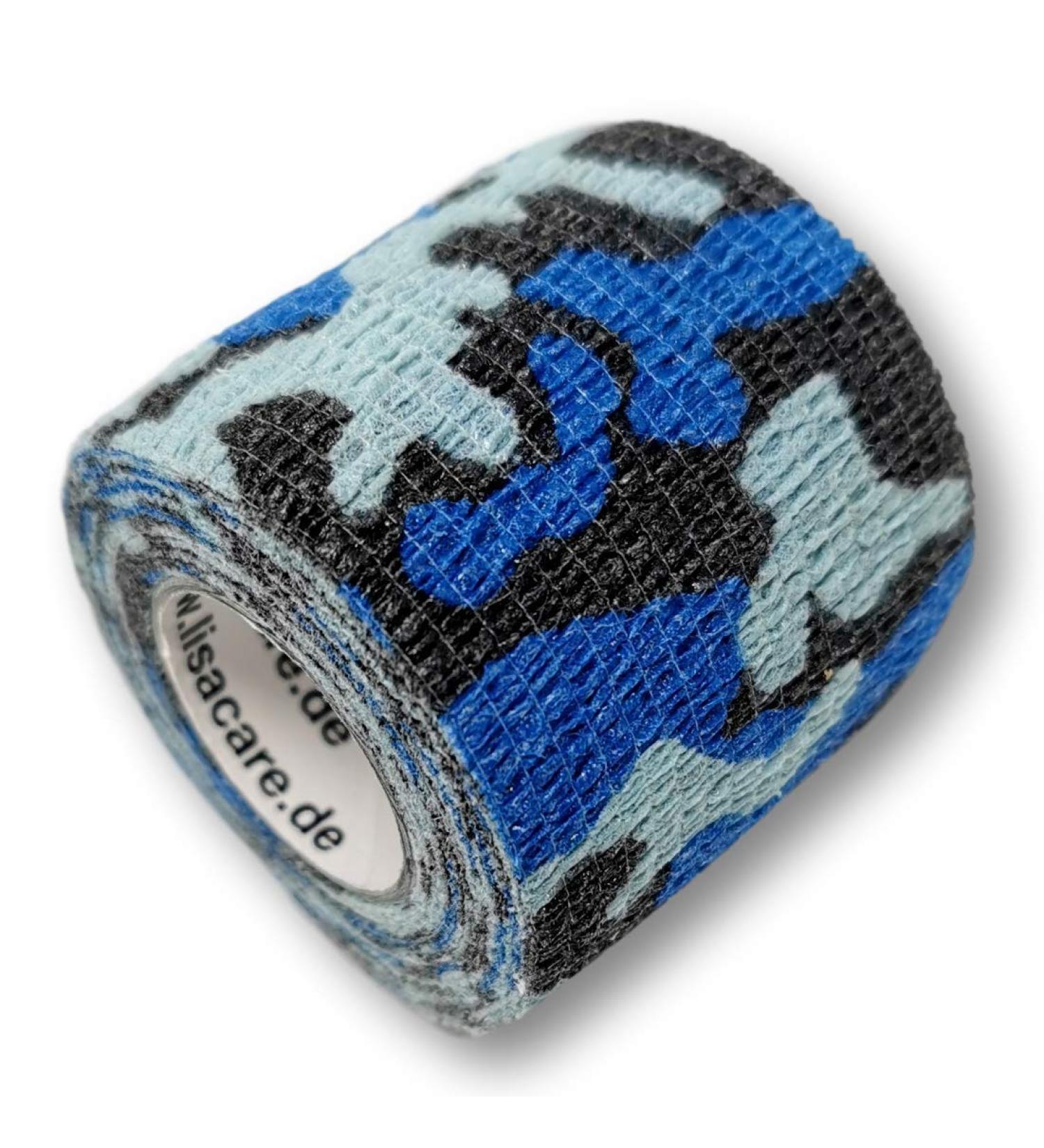 Lisacare Camo Blue Wrist Bandages - 4 Rolls 5cm Wide Self-Adhering Elastic & Breathable Medical Device - Color & Motif Selection Available - Buy Online on GoSupps.com