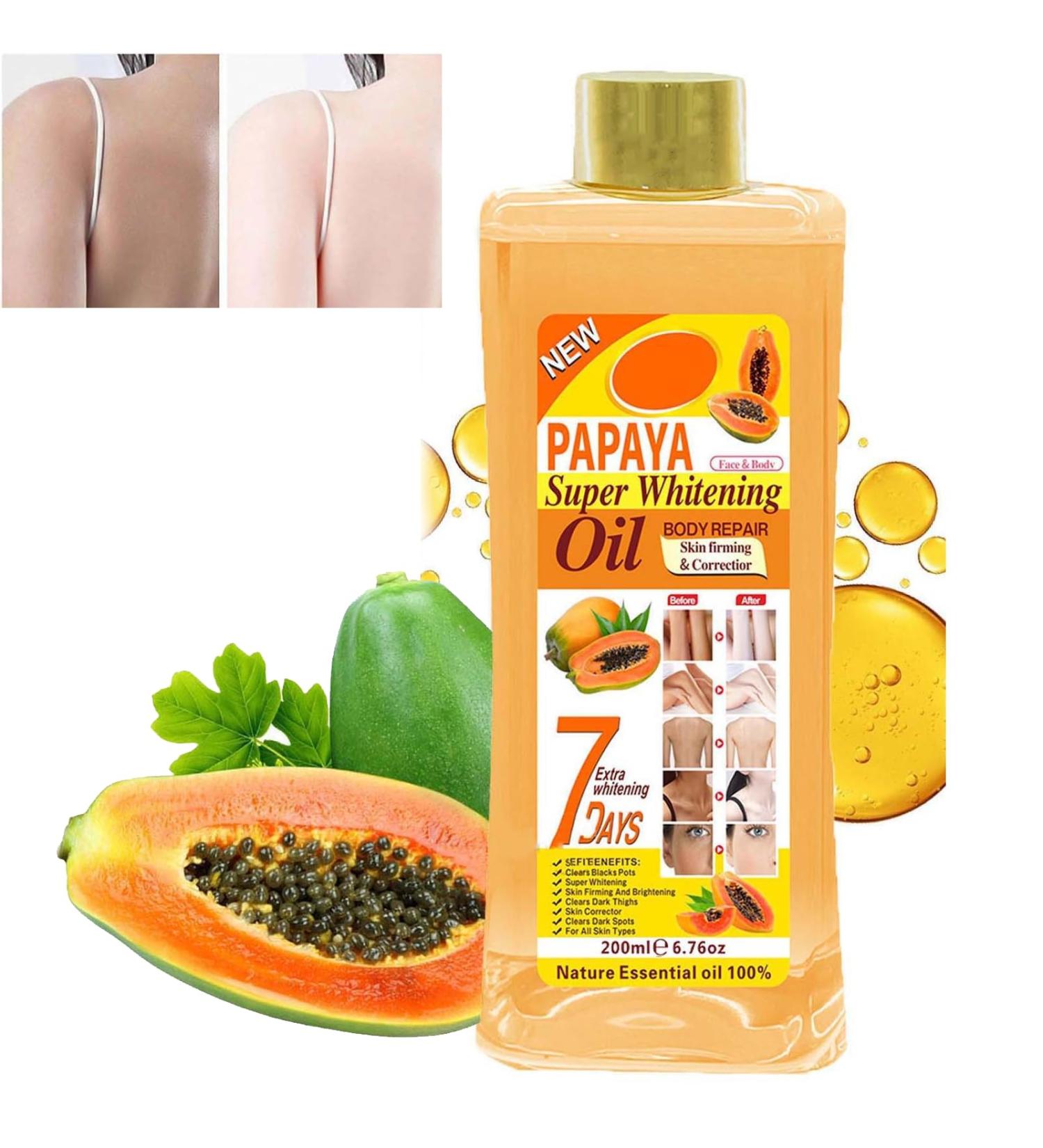 Soft 7 Papaya Super Whitening Oil Veetgold Papaya Oil For Skin Papaya Super Whitening Oil Papaya Oil For Lightening Dark Skin Papaya Super Whitening Oil Body Repair For All Skin Types (200ml) - Buy Online on GoSupps.com