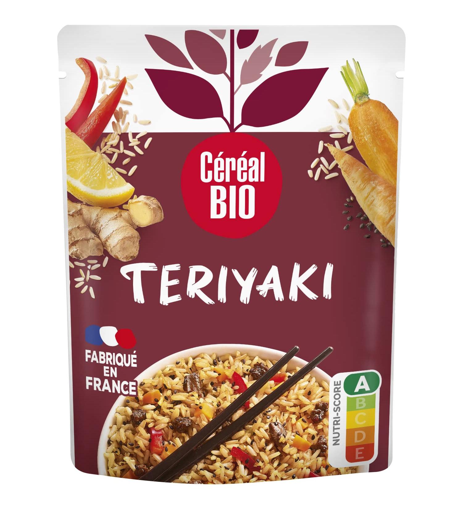 Organic Cereal Teriyaki Rice Vegetables & Ginger Microwavable Bag Quick to Reheat Vegetarian and Organic 220 g 216298 - Buy Online on GoSupps.com