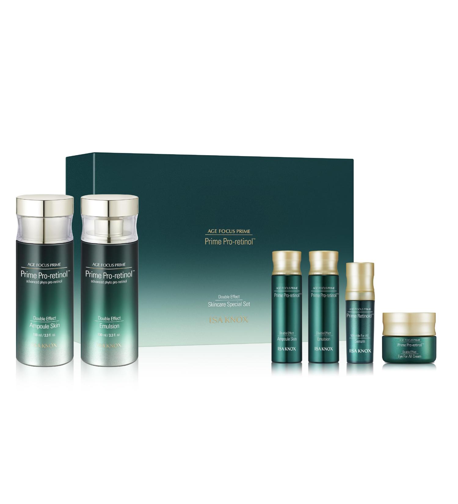 ISA KNOX Age Focus Prime Double Effect Skincare Special Set (8.5 fl oz) - Korean Skincare for Moisturizing Firming and Nourishing. with Prime Pro-Retinol Phyto DNA and Phyto Pro-Retinol . - Buy Online on GoSupps.com