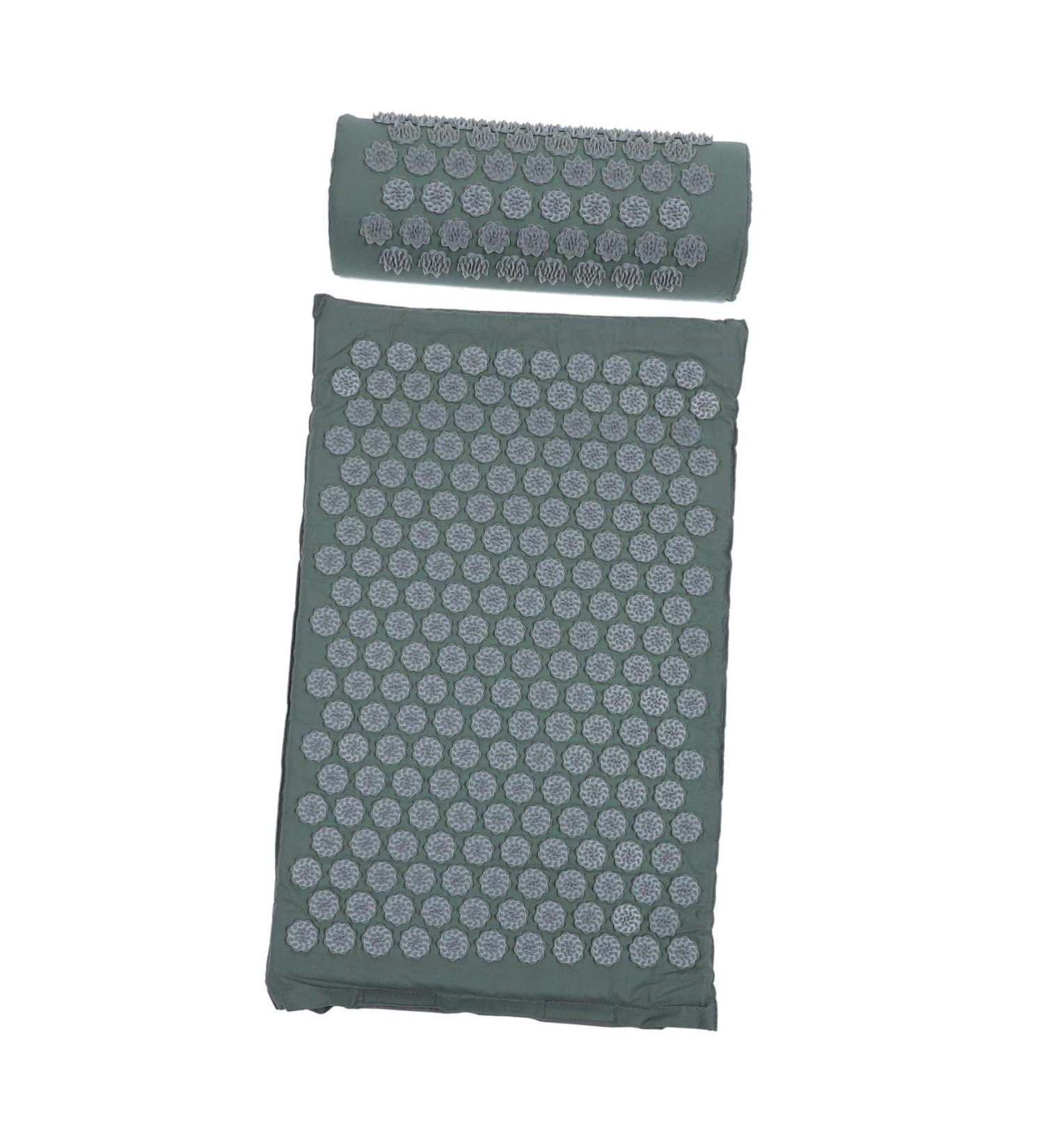 Plafope Acupuncture Massage Pillow & Yoga Mat Set - Acupressure Accessories for Enhanced Relaxation - 38x15x10cm Gray - Buy Online on GoSupps.com