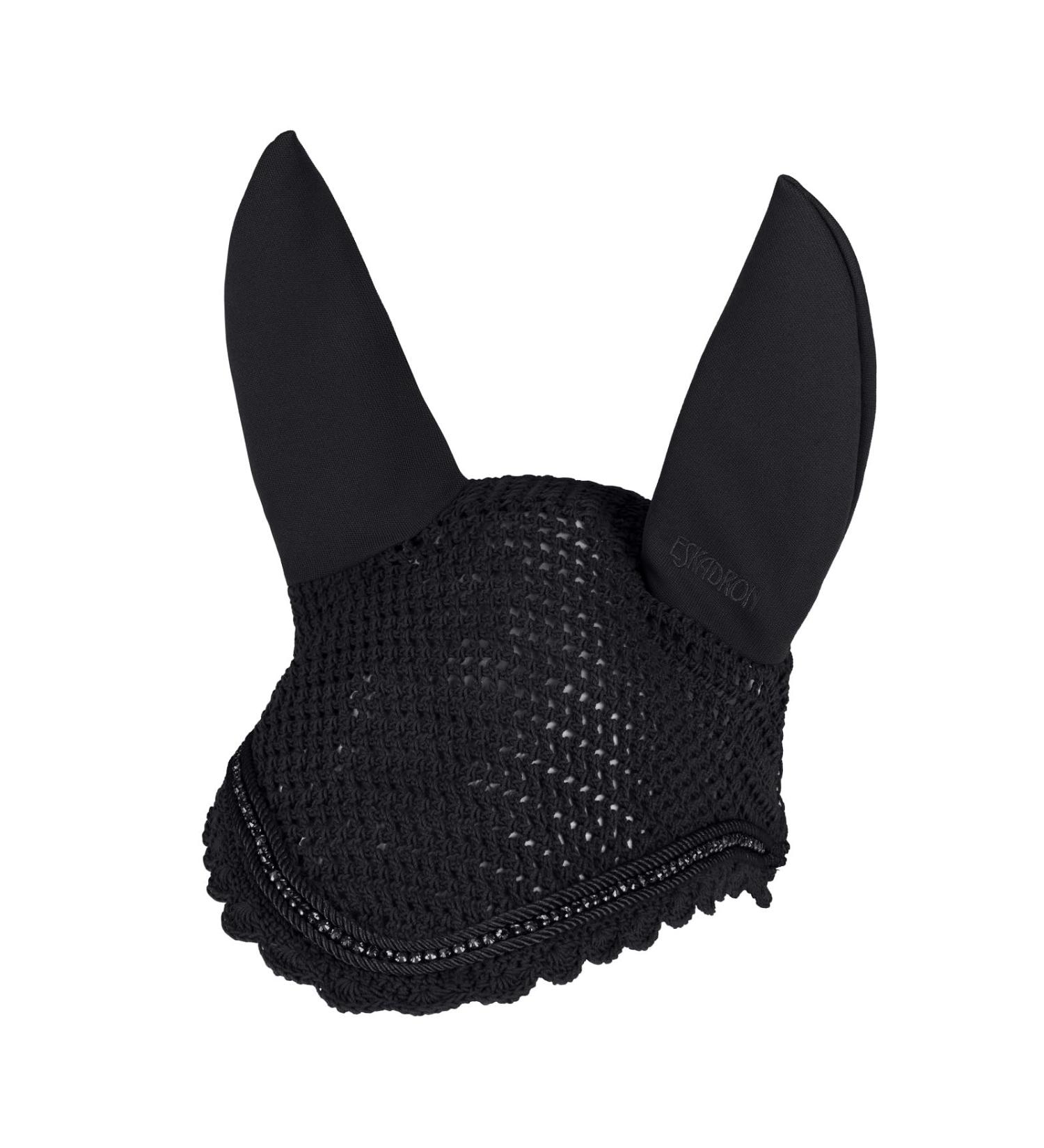 Eskadron fly headgear Crystal Basic Warmblood fly hat fly ears black