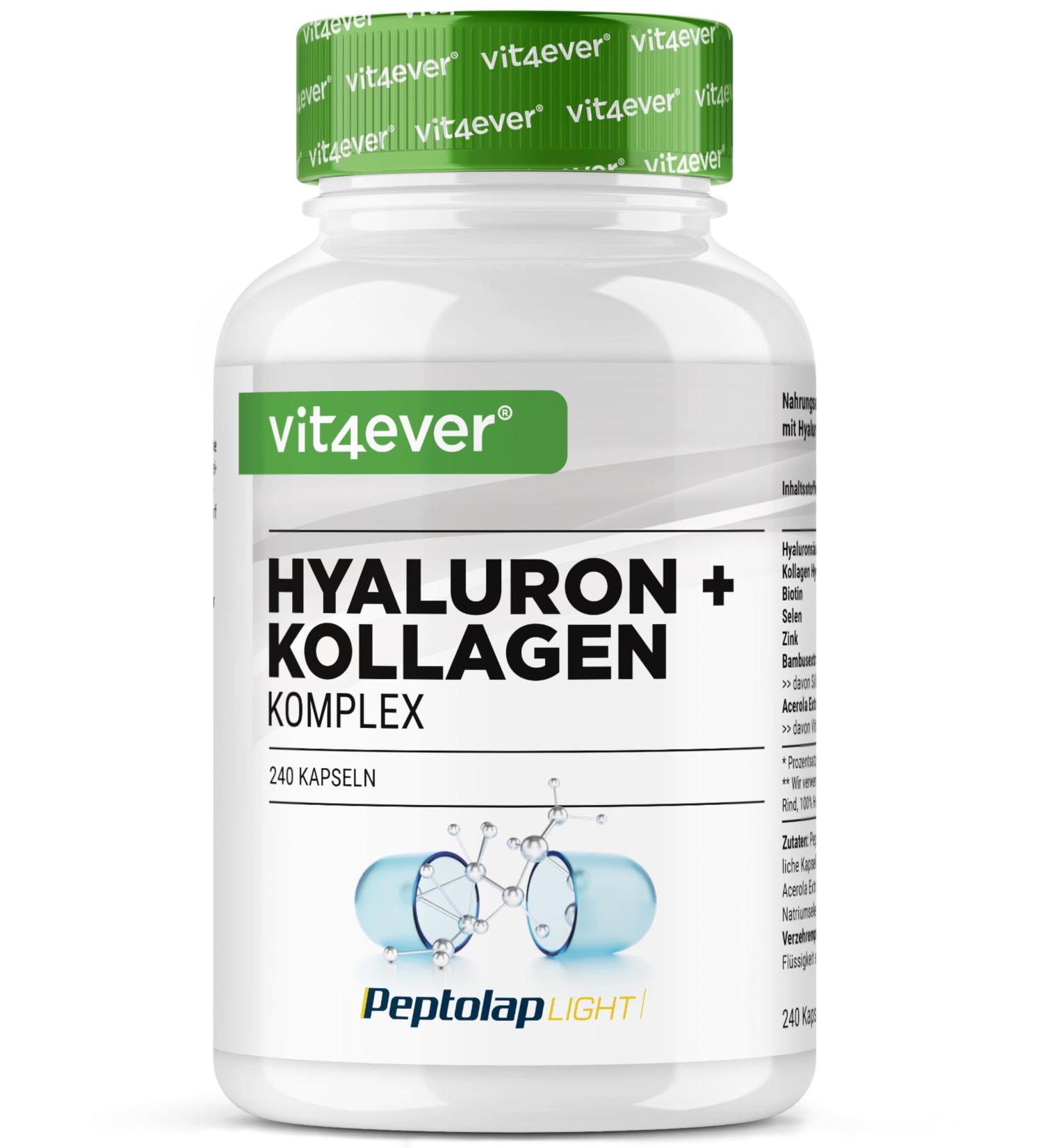 Buy Hyaluronic Acid Collagen Complex - 240 Capsules | Premium Formula with Biotin Selenium Zinc & Natural Vitamin C - Lab Tested Quality - Buy Online on GoSupps.com