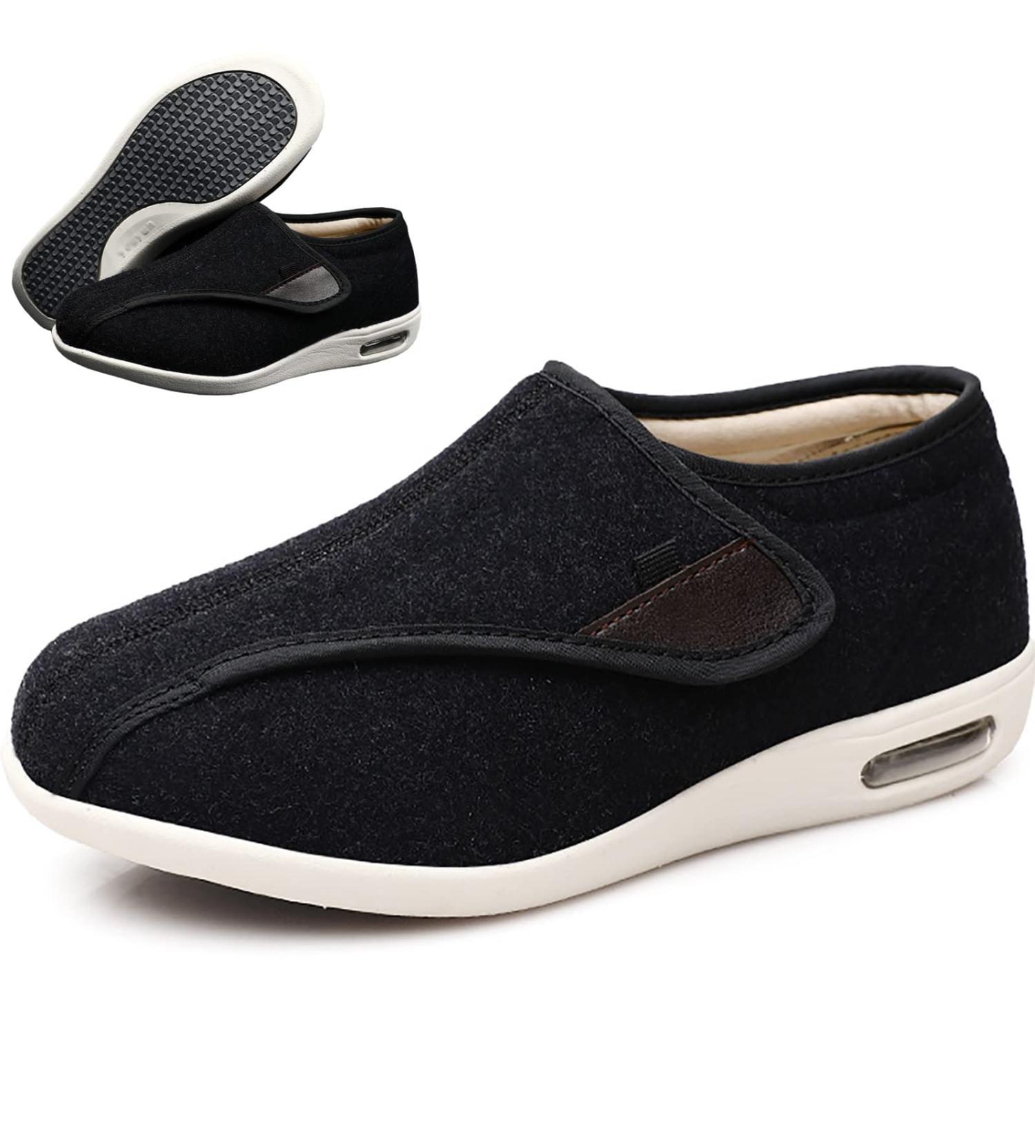 DHIJUPNG Extra Wide Width Walking Sneakers | Winter Casual Orthopedic Plush Shoes | Diabetic Men/Women 4.5/5.5 | Black - Buy Online on GoSupps.com