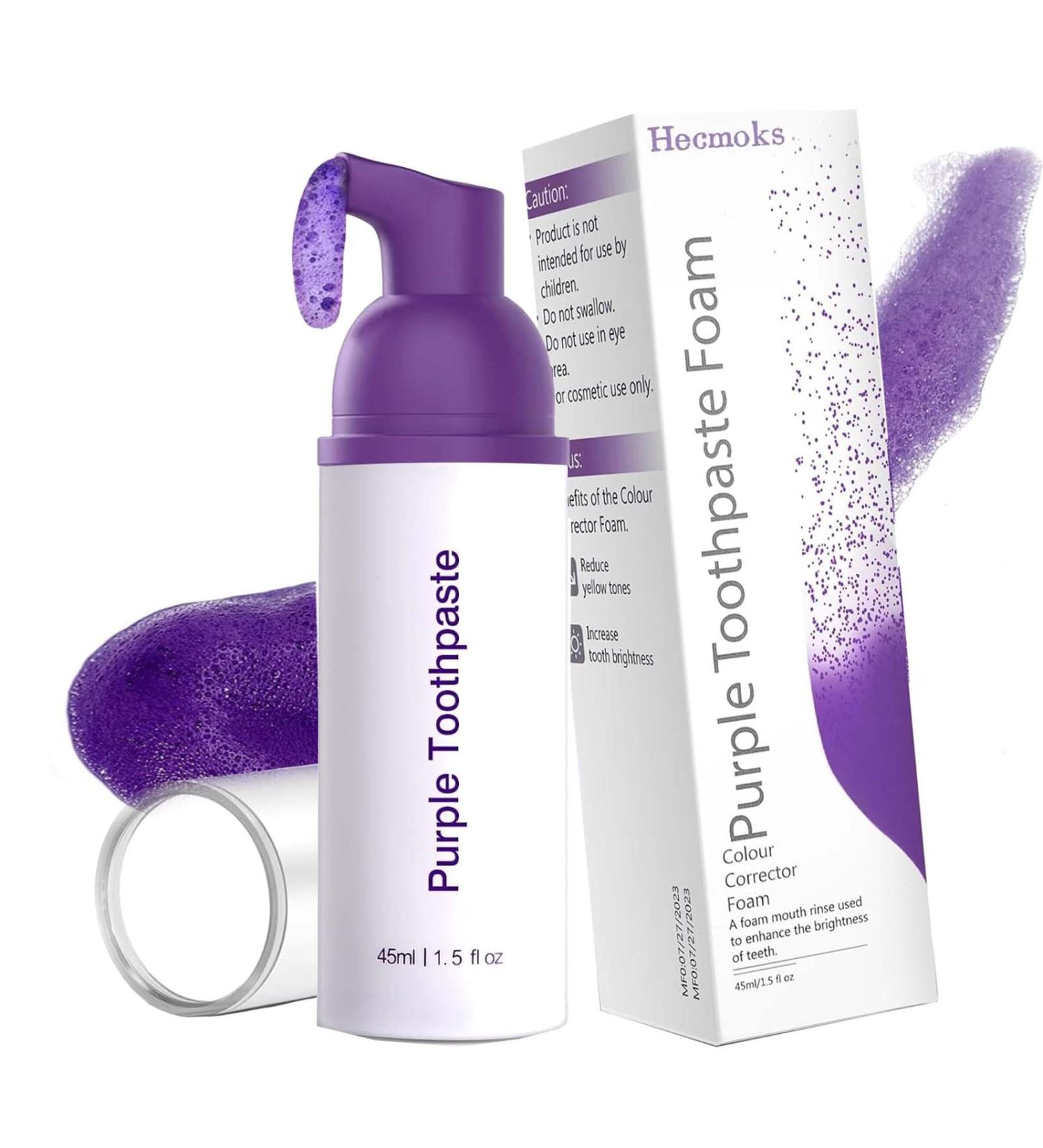 Purple Toothpaste for Teeth Whitening | Color Corrector Foam for Stain Removal | Brighten Your Smile - Buy Online on GoSupps.com