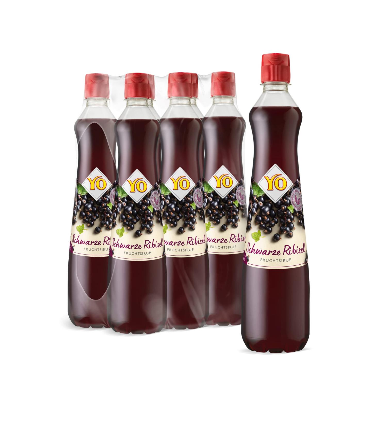 Buy Yo Syrup Black Currant (6 x 700 ml) - Makes 6 Liters of Vegan Drink | No Sweeteners Colors or Preservatives - Buy Online on GoSupps.com