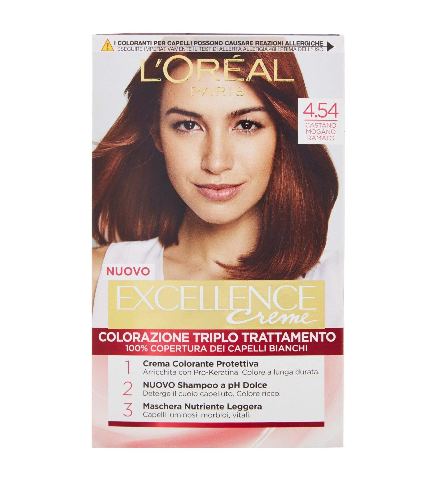EXCELLANCE N.4.54 Castano Mogano Ramato Hair Dye - Vibrant International Shipping Available - Buy Online on GoSupps.com