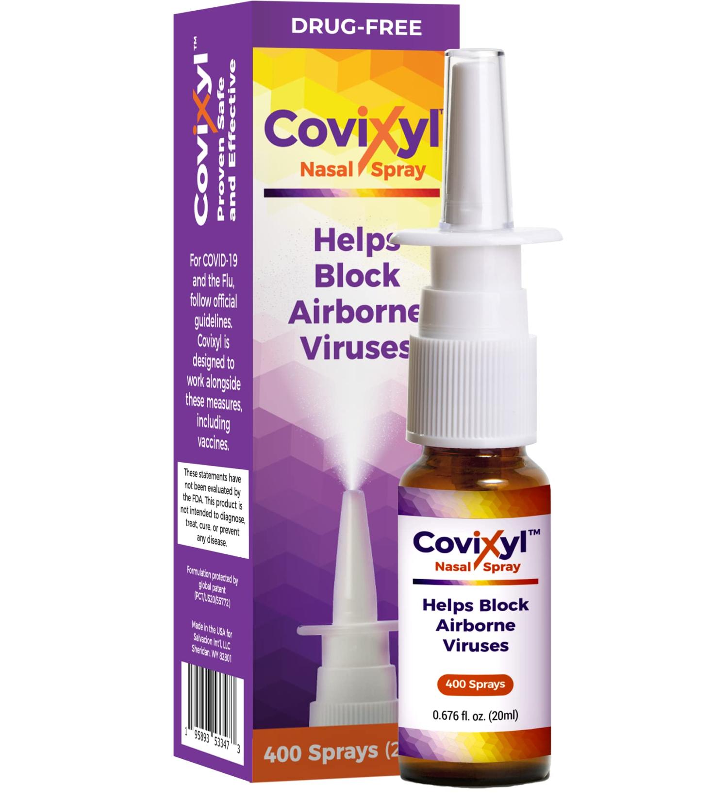 Covixyl Protective Nasal Spray - Immune Support and Cold Defense - Airborne Virus Blocker - Long-Lasting Protection - 1 Pack - Buy Online on GoSupps.com