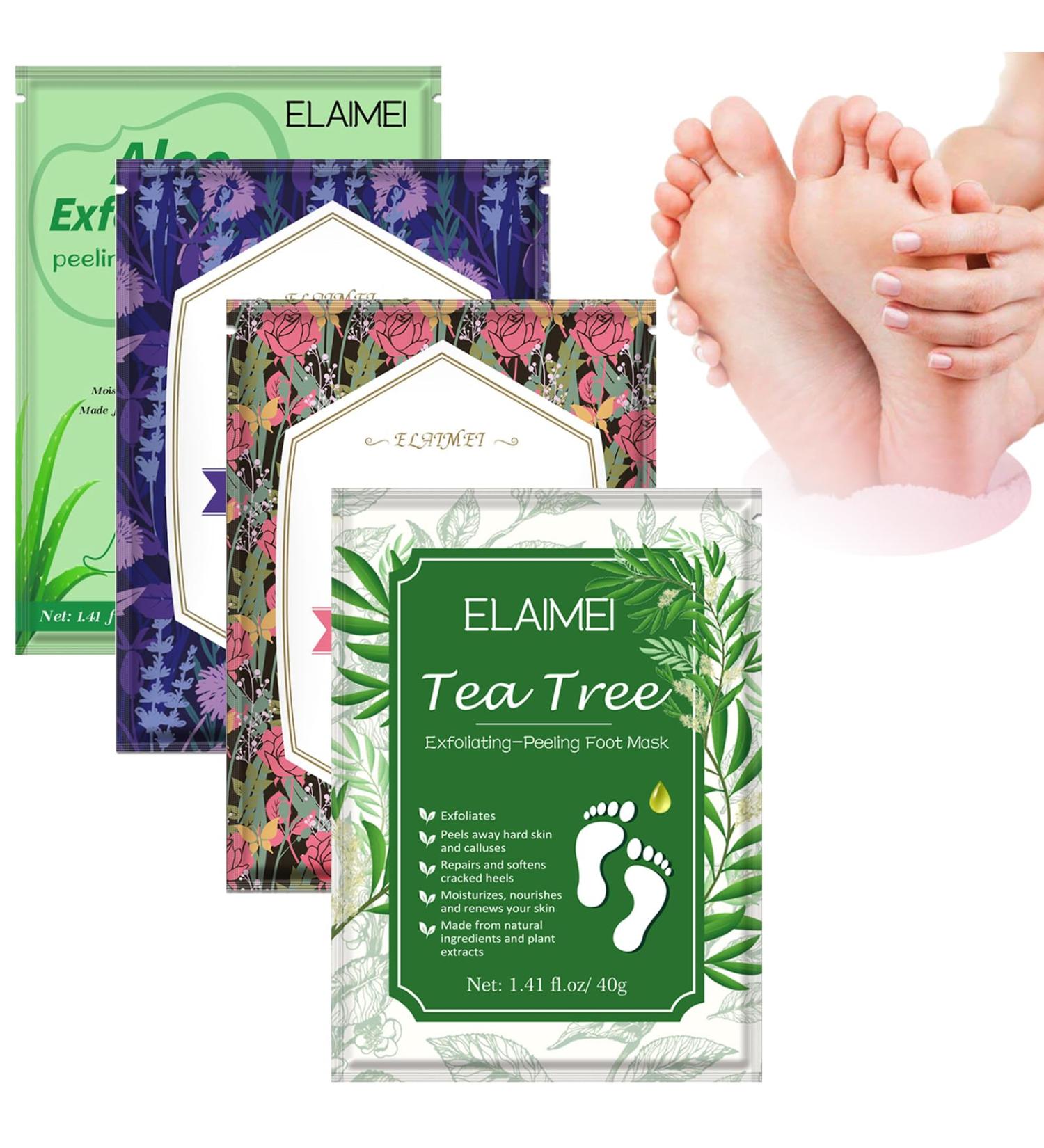 Exfoliating Foot Mask 4 Pairs Moisturizes Nourishes Foot Peel Mask Natural Ingredients Peel Away Hard Skin Calluses Renew Skin Repair And Soften Cracked Heels Feet Masks Exfoliating Socks - Buy Online on GoSupps.com