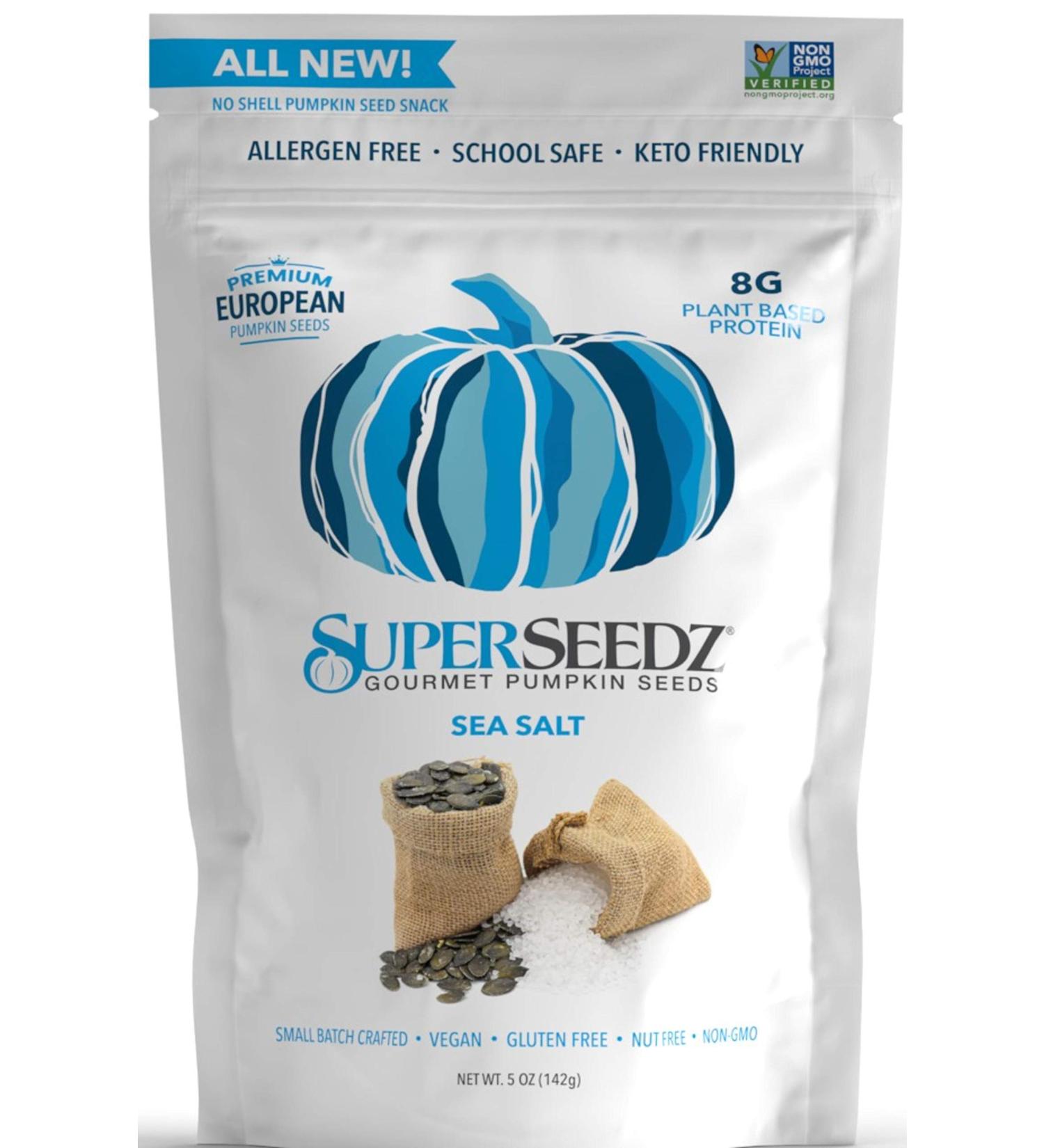 Superseedz Gourmet Roasted Pumpkin Seeds | Sea Salt | Plant Based Protein Snacks | Whole 30, Paleo, Vegan & Keto Friendly | Made in USA | Dairy, Nut & Gluten Free | 5oz (Pack of 6) - Buy Online on GoSupps.com