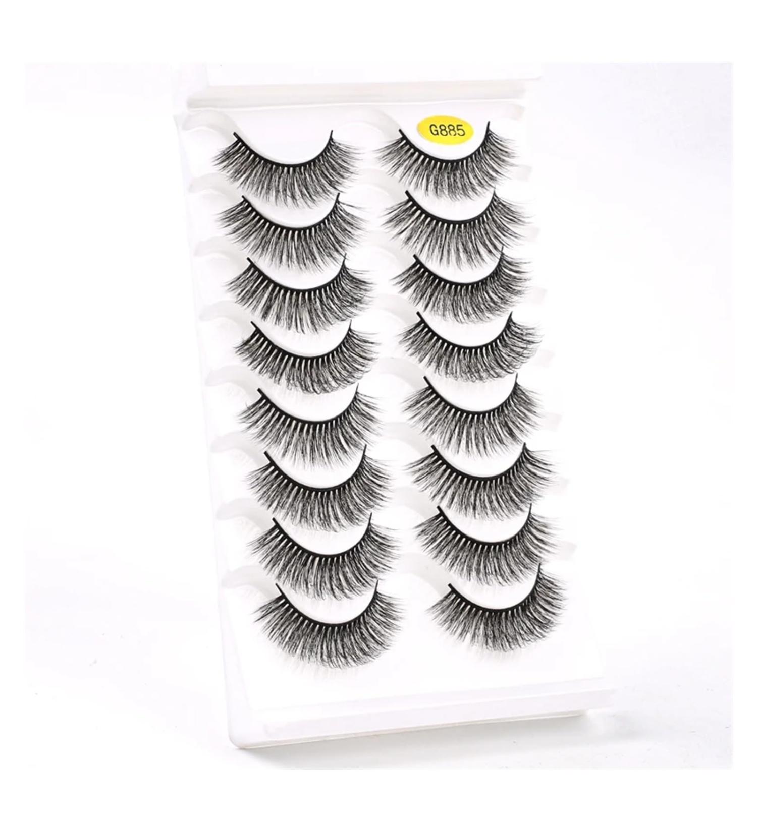 UAMOU 5/50 Boxes Russian Strip Lashes DD Curl Lashes 8 pairs 3D Mink Eyelashes Natural Fluffy False Eyelashes Extension Cheerfully (Color : 8Pairs G885 Size : 30 Boxes) - Buy Online on GoSupps.com