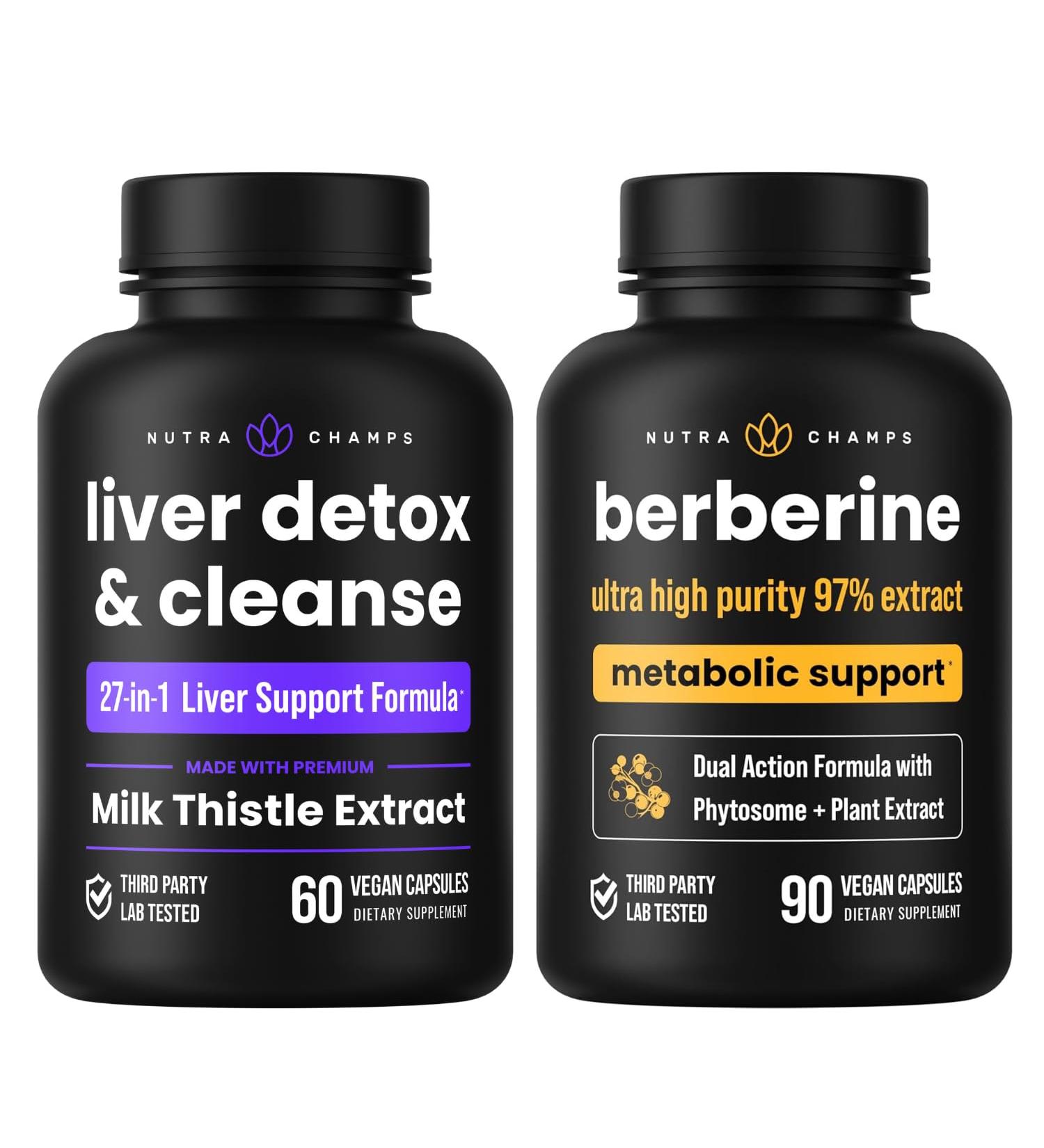 NutraChamps Liver Cleanse & Detox Capsules & Berberine Capsules - Buy Online on GoSupps.com