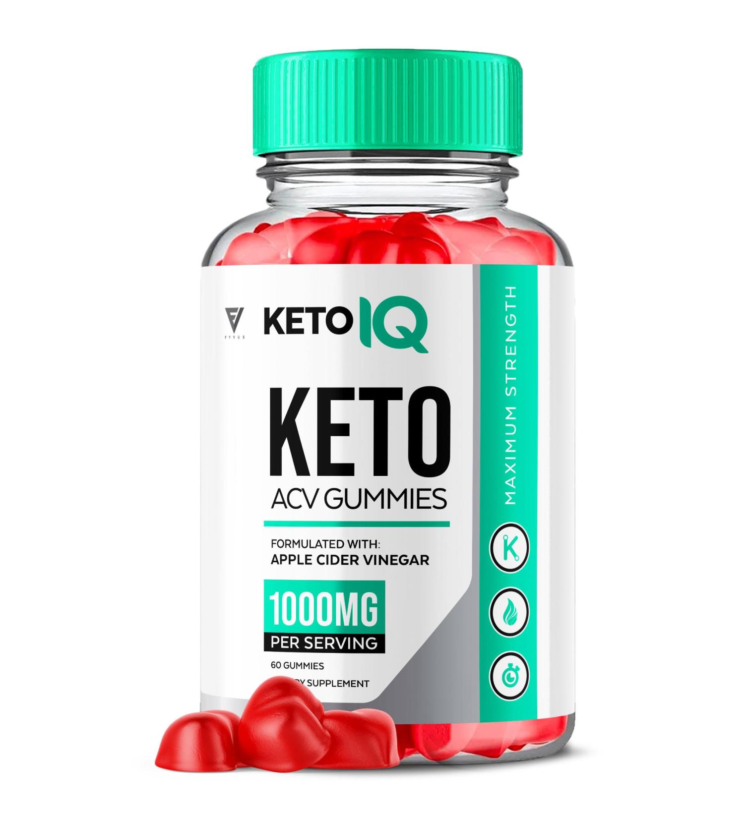 Keto IQ ACV Gummies - Advanced Weight Loss Supplement for Men & Women | 1000MG Apple Cider Vinegar & Folic Acid - 60 Gummies - Buy Online on GoSupps.com