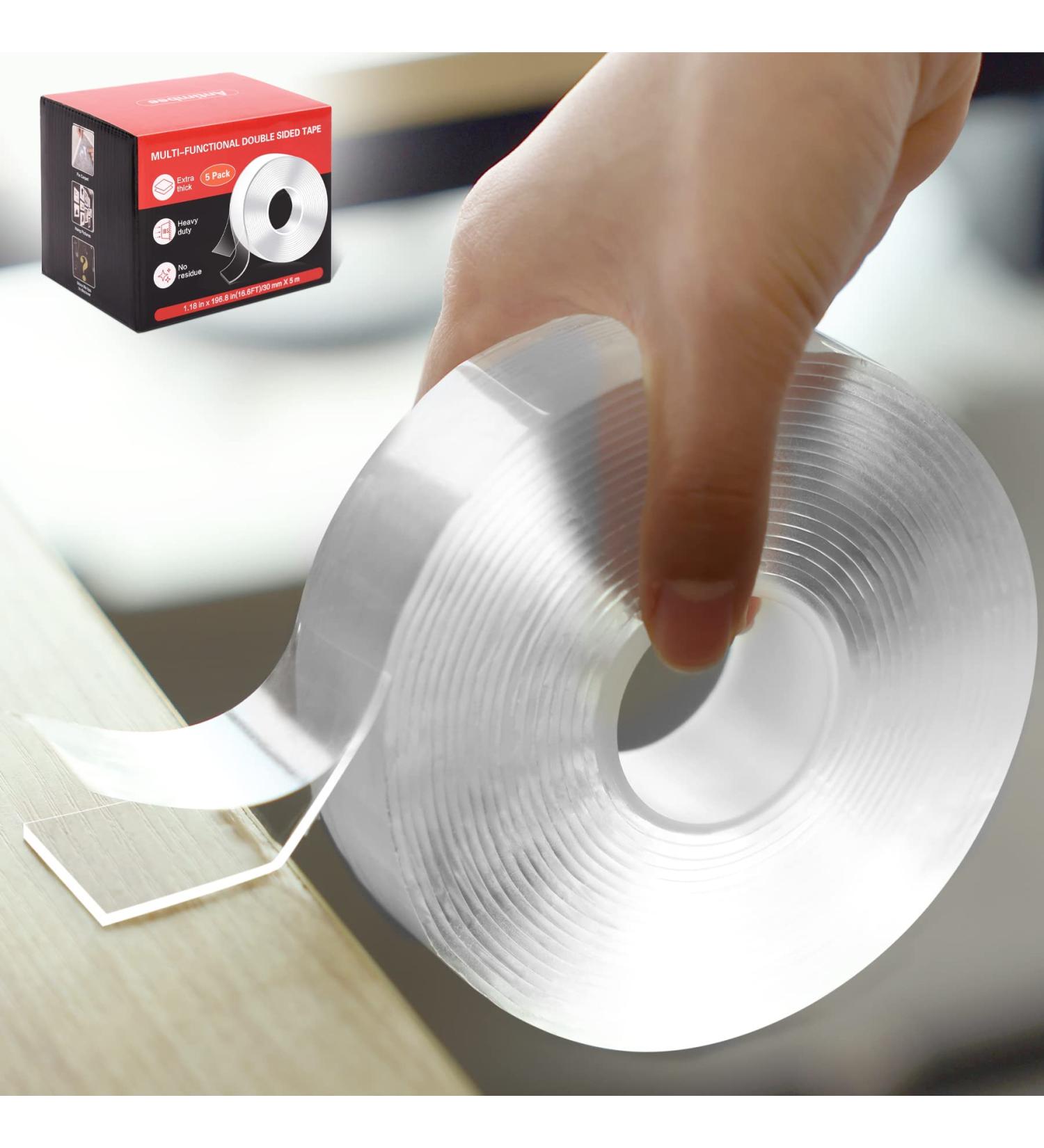 Antimbee 2 Pack Double Sided Mounting Tape Removable 1.18 x 197 Heavy Duty Wall Hanging Strips Strong Sticky Clear Adhesive Tape 2 2pack 1.18x197inch - Buy Online on GoSupps.com