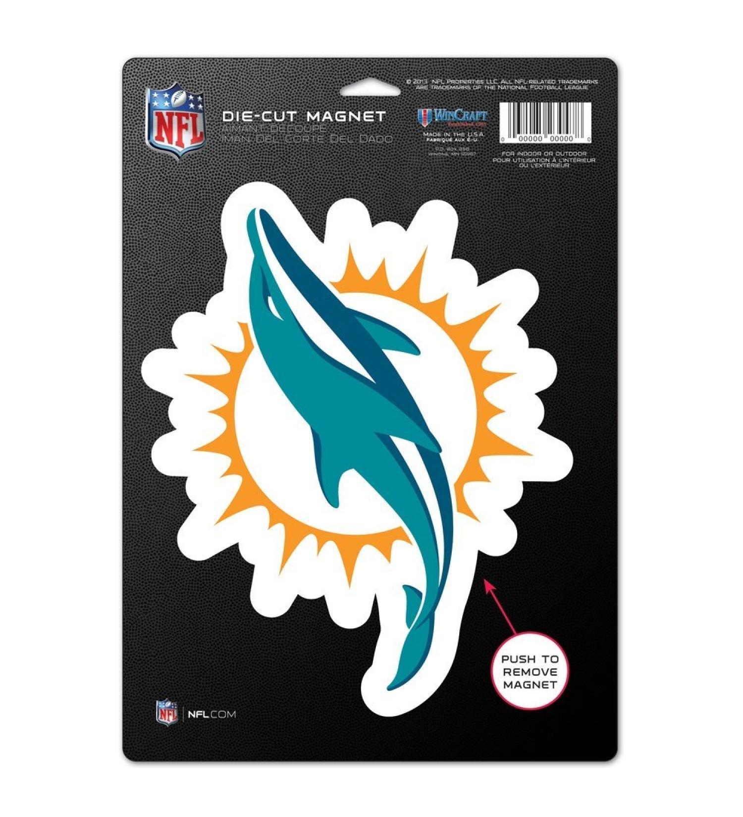 Wincraft NFL Miami Dolphins 83744013 die-cut logo magnet small black