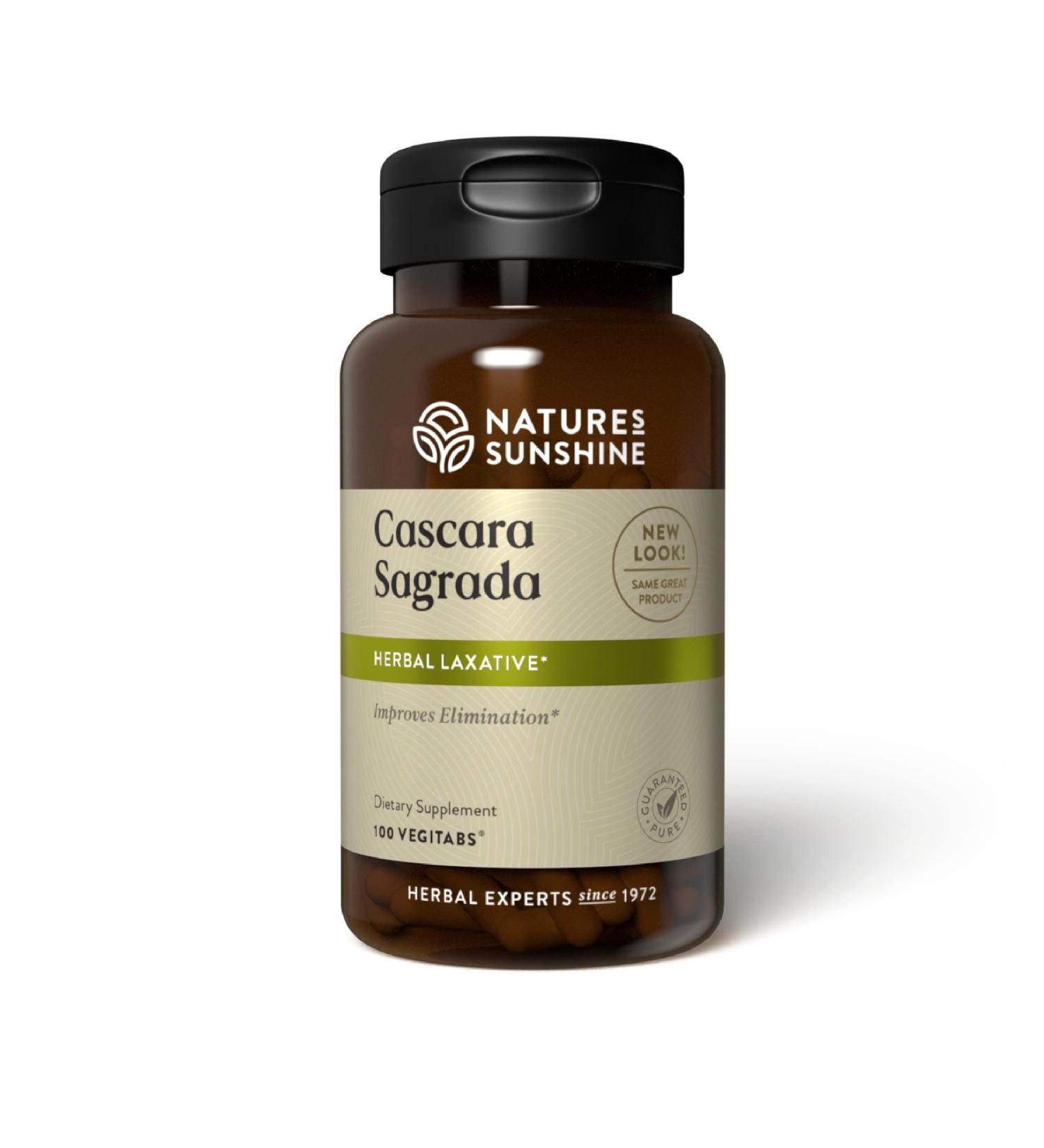 Nature's Sunshine Cascara Sagrada Capsules - Intestinal Support for Healthy Colon - 100 Vegitabs - Buy Online on GoSupps.com