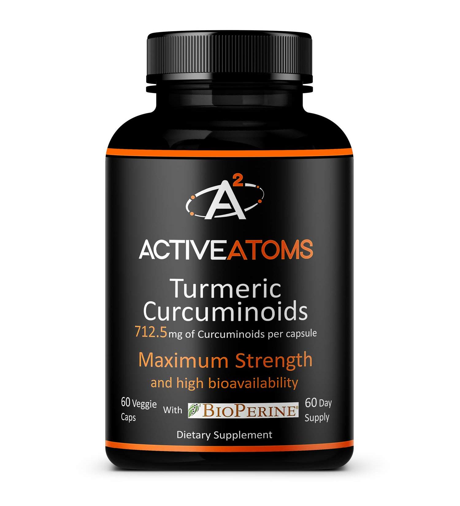 Active Atoms Premium Turmeric Extract 750mg with BioPerine - 95% Curcuminoids, Non-GMO - 60 Veggie Capsules - Buy Online on GoSupps.com