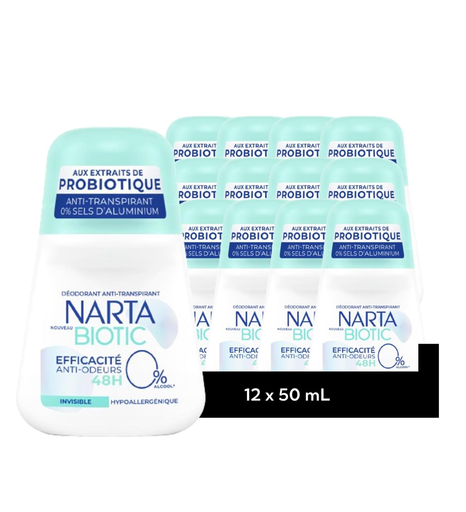 LOT DE 12 Narta D odorant Bille Biotic Invisible 50ml