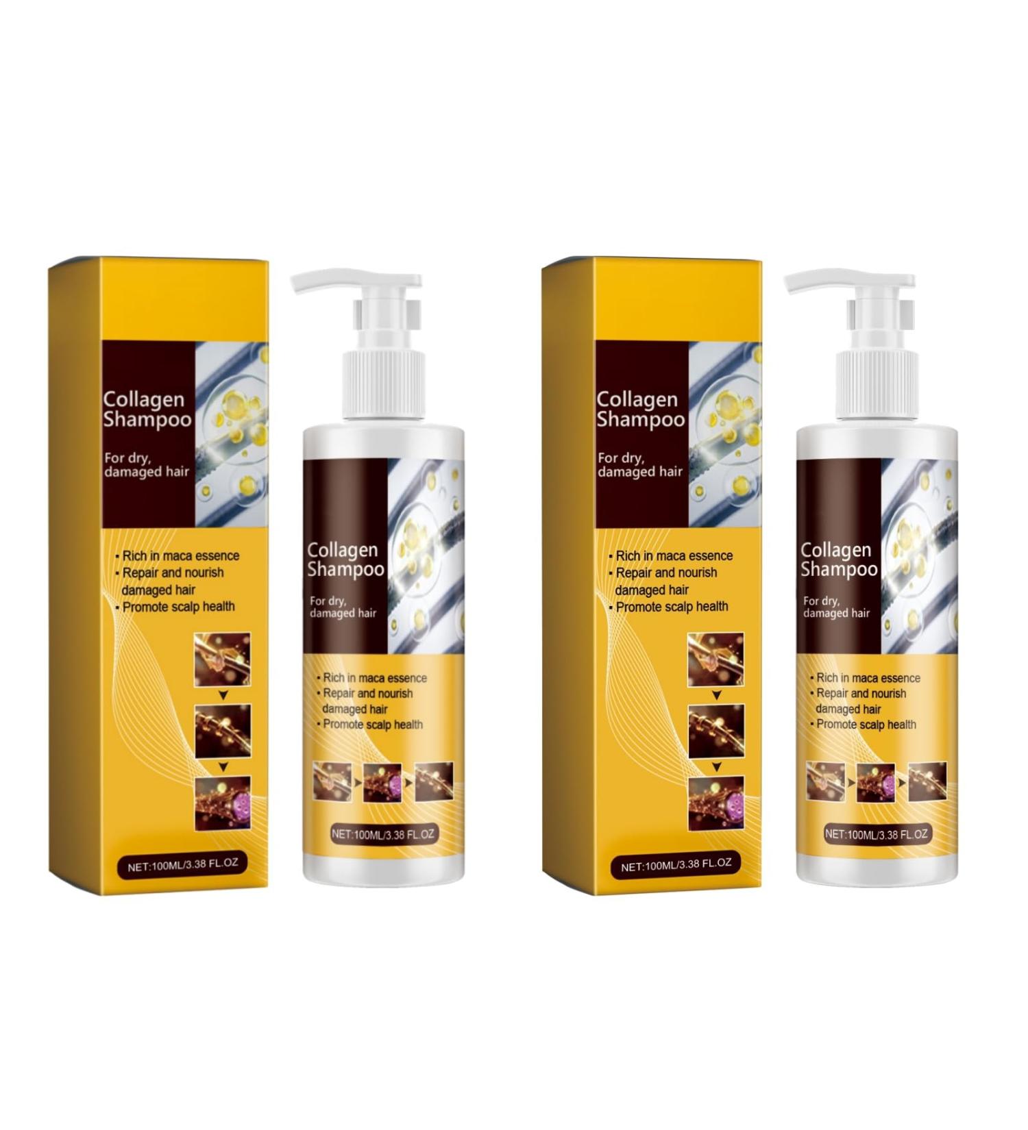 Collagen Hair Mask Collagen Hair Care for Dry and Damaged Hair Deep Conditioner with Argan Oil and Collagen (2PCS Shampoo) - Buy Online on GoSupps.com