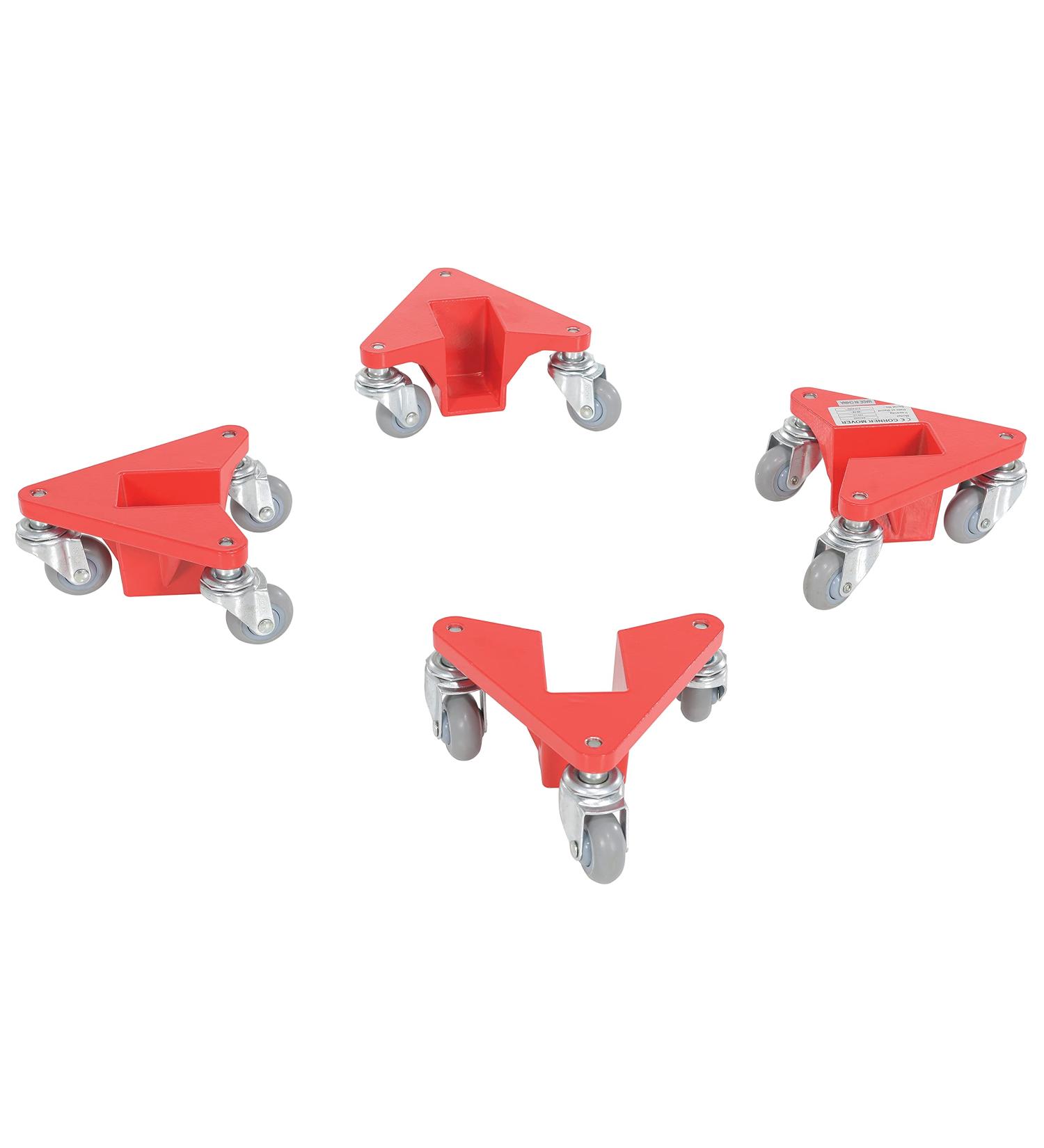 Vestil CMD-A-NS-200-4PK Aluminum Corner Mover Dolly | Narrow Slot 4 Pack | 200 Lb Capacity | Red - International Shipping Available - Buy Online on GoSupps.com