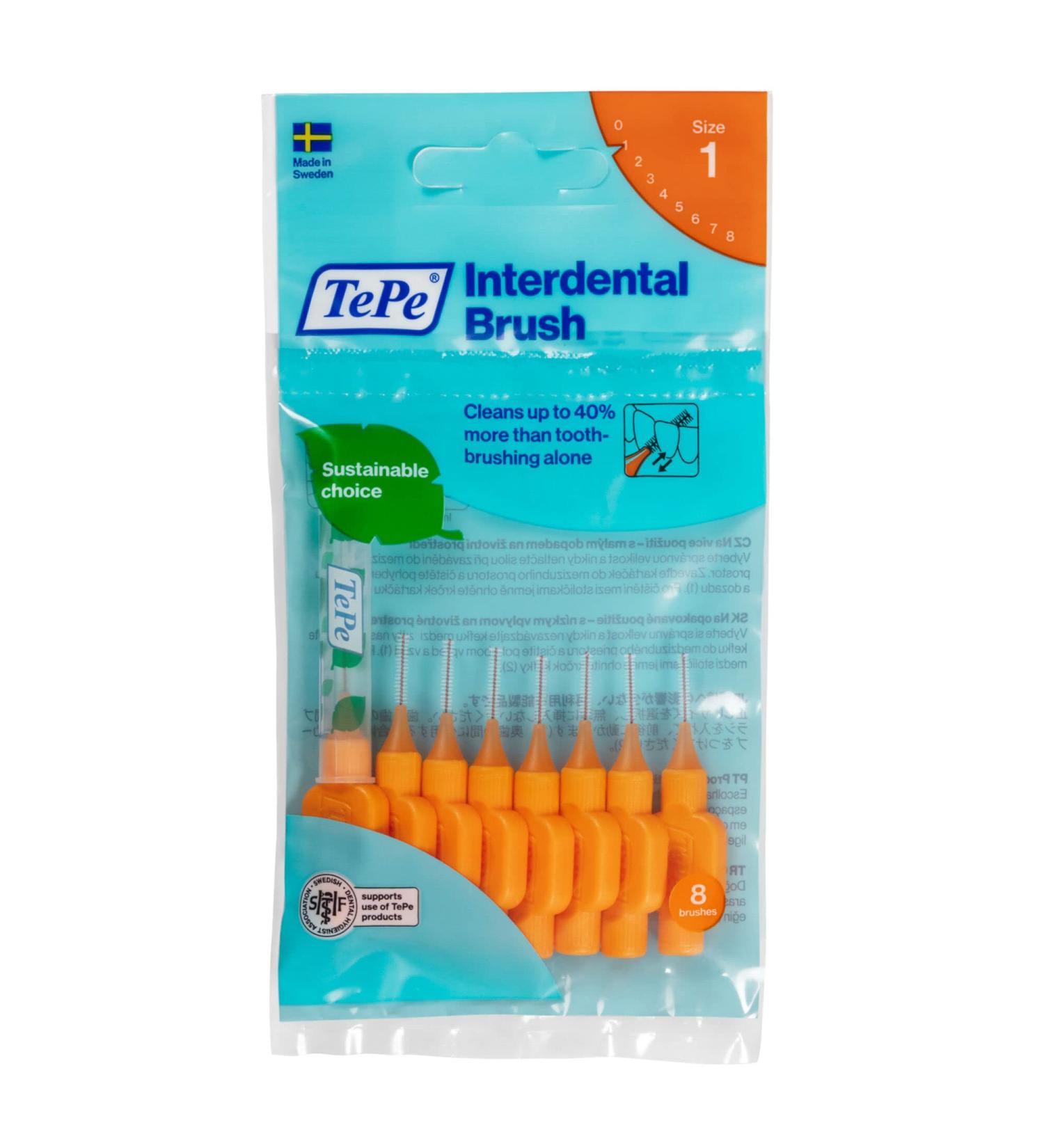 TePe Original Orange Interdental Brushes 0.45mm - 3 Packs of 8 | 8 Count - Pack of 1 - Buy Online on GoSupps.com