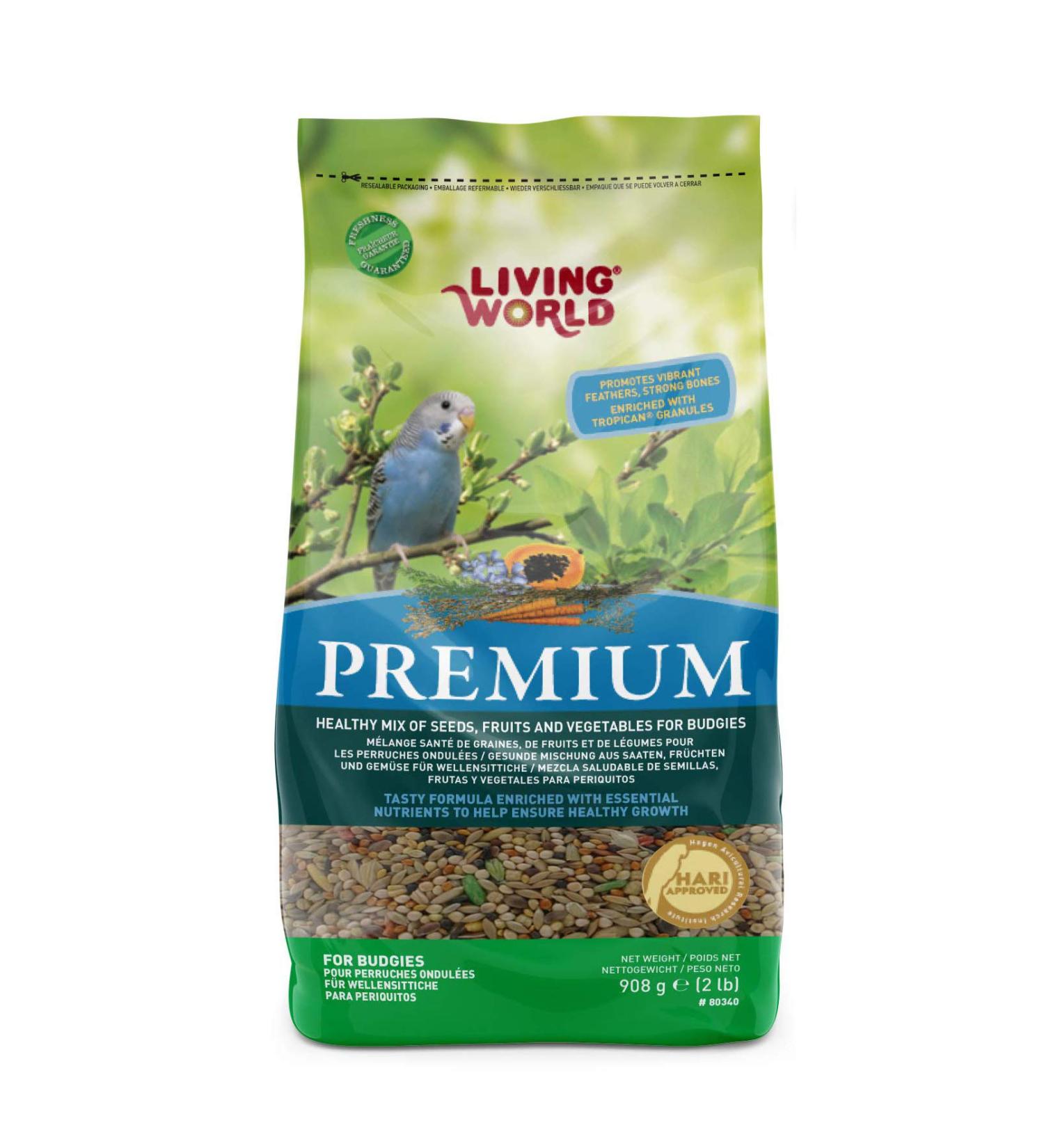 Living World Premium Mix For Budgies 908 g (2 lb) 908 g (Pack of 1) Budgie - Buy Online on GoSupps.com