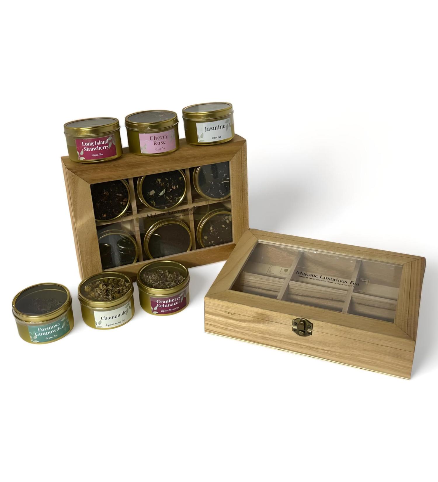 Majestic_Tea |Brew Master Blend Box| Premium Quality Tea Leaf | Apple Spice Lemon Ginger Orange Spice Masala Chai English Breakfast & Cream Earl Grey| Total No of 6 flavors (Each Tea Tin 50g) - Buy Online on GoSupps.com