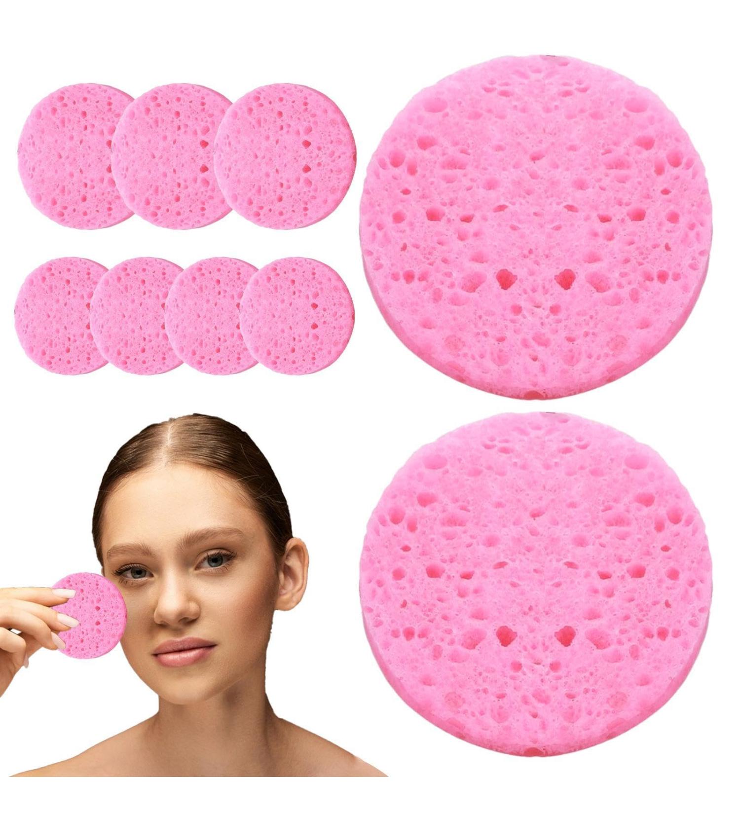 Facial Cleansing Sponge Compressed Face Sponge Wood Pulp Cotton Sponge - Cosmetic Spa Sponges Cellulose Face Sponges for Washing and Removing Makeup - Buy Online on GoSupps.com