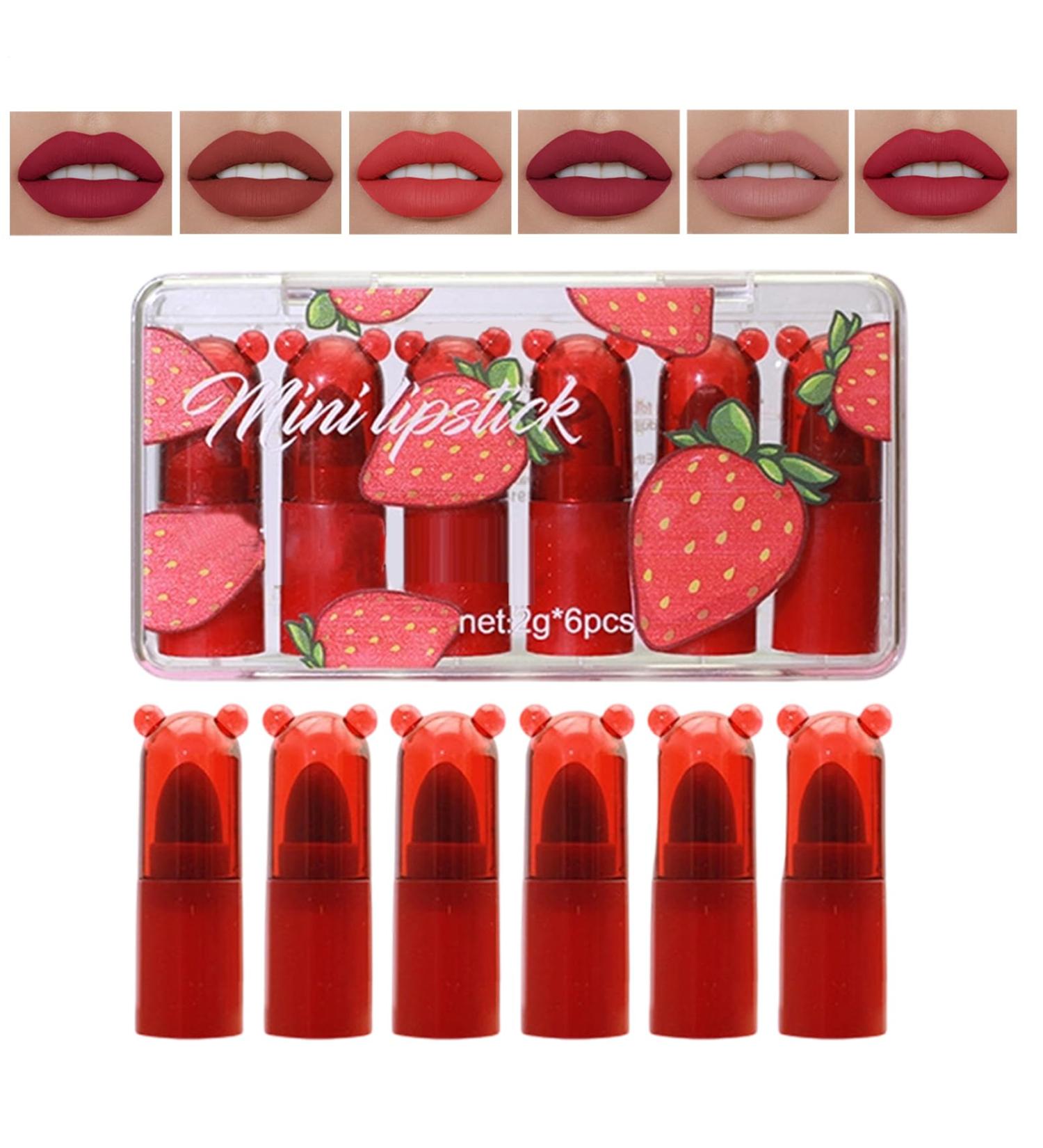  JINGLING JINGLING Set of 6 Glossy Lipsticks for Women Beginners Family Friends Beauty Daily Use Office and Evening - Buy Online on GoSupps.com