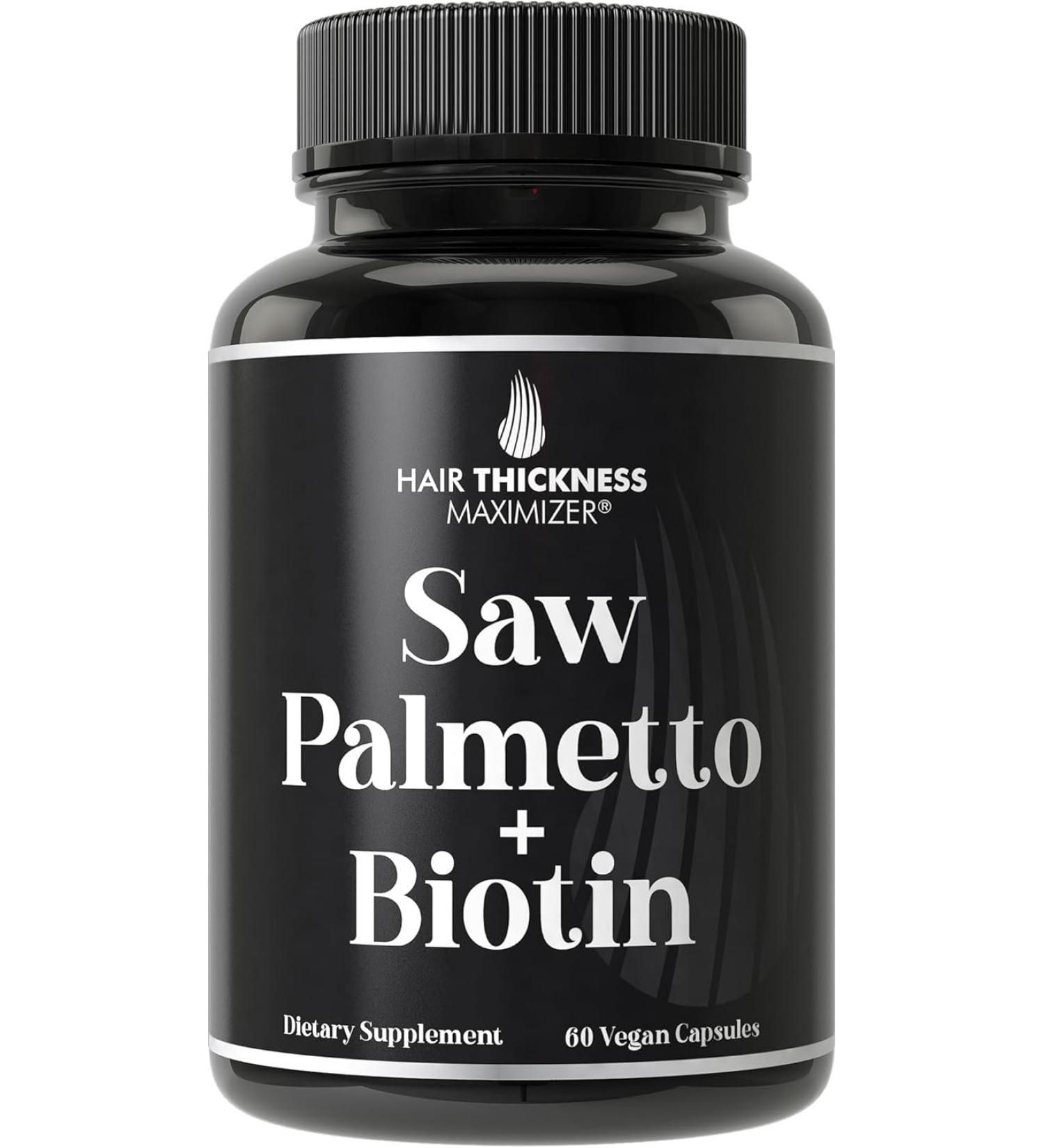 Saw Palmetto + Biotin 2-in-1 Combo for Hair Growth | Vegan Capsules with Natural Extracts | Hair Loss and Regrowth Pills for Men and Women | DHT Blocker - Buy Online on GoSupps.com