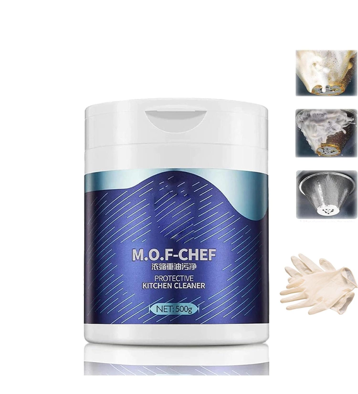 2023 New Mof Chef Cleaner Powder Oil Pollution Powder Cleaning Powder for Grease Kitchen Powder Degreaser Oil Stain Powder Cleaner for Hoods Pots Pans Grills Sinks Perennial Stains - Buy Online on GoSupps.com
