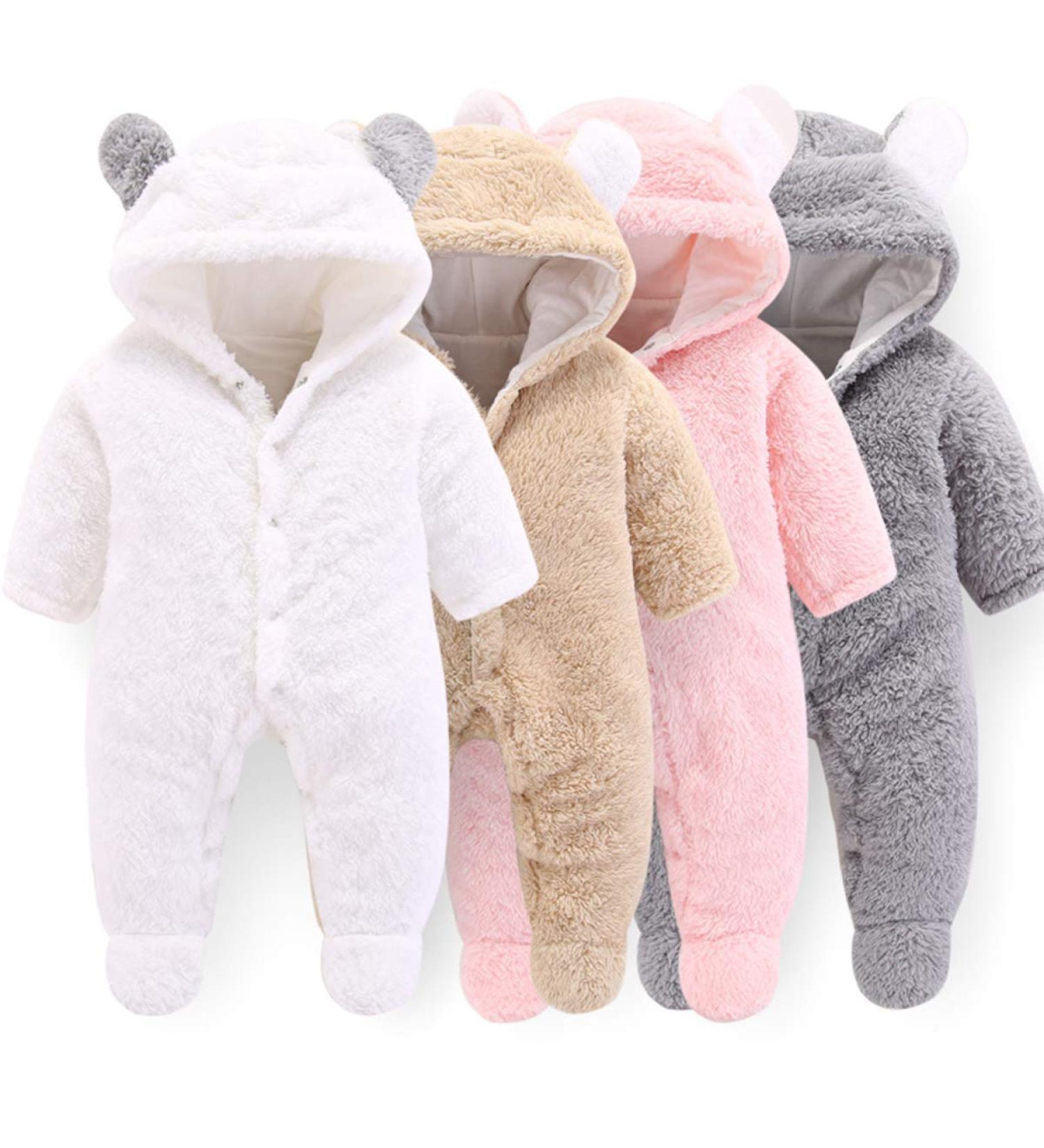 Haokaini Newborn Bear Warmer Snowsuit Hooded Romper Jumpsuit - Unisex 0-3 Months Grey - Buy Online on GoSupps.com