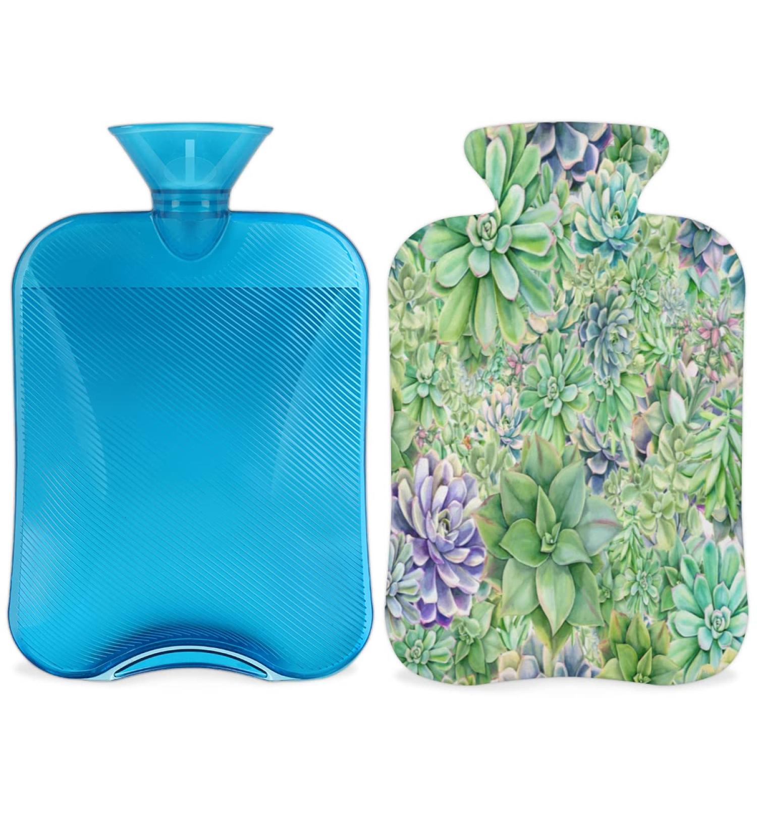 Succulent Heat Bottle with Fluffy Cover | 2L Hot Water Bottles for Kids & Adults | Cozy Nights & Pain Relief - Buy Online on GoSupps.com