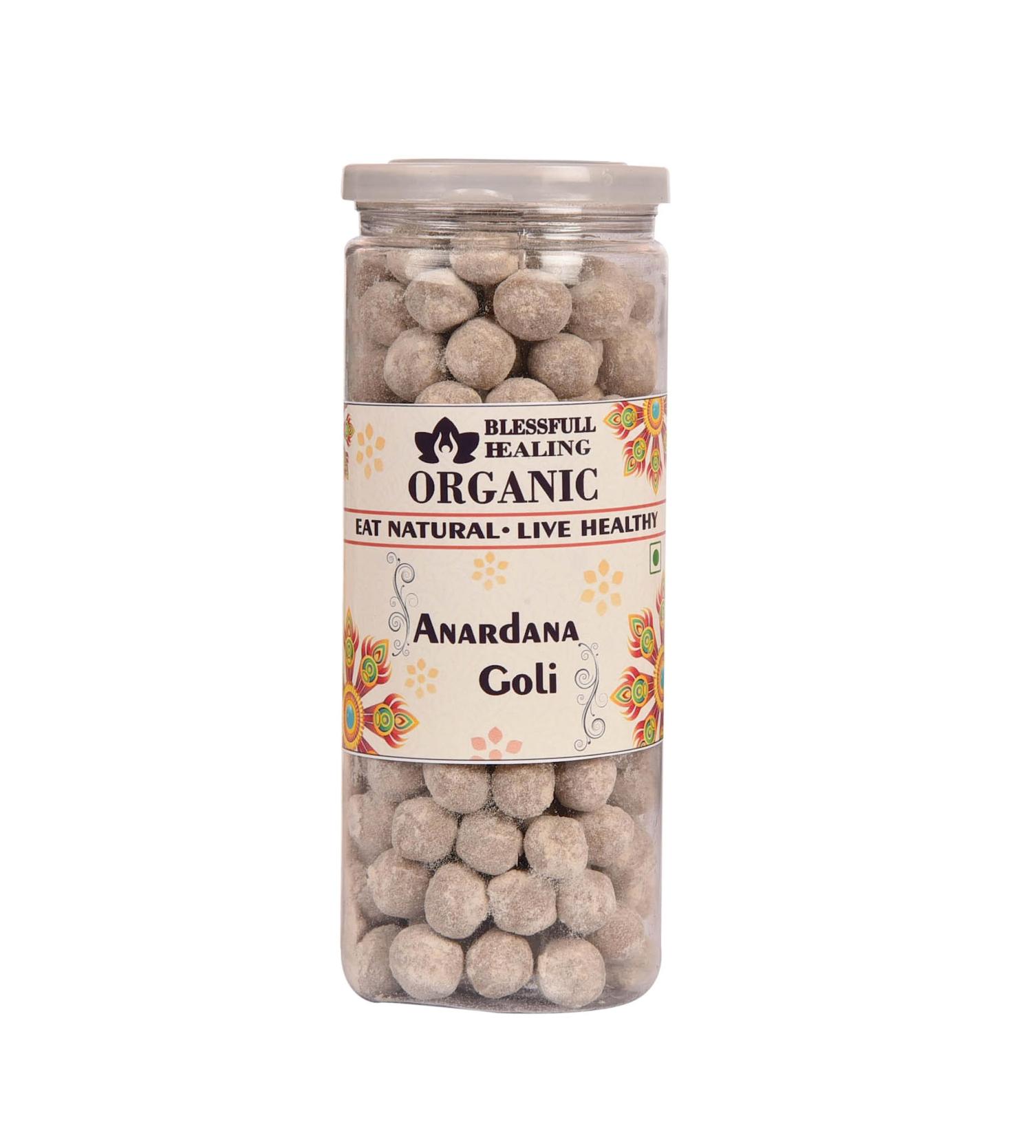 Blessfull Healing Organic Anardana Goli 250 Gram Airtight Container (Packing May Vary)