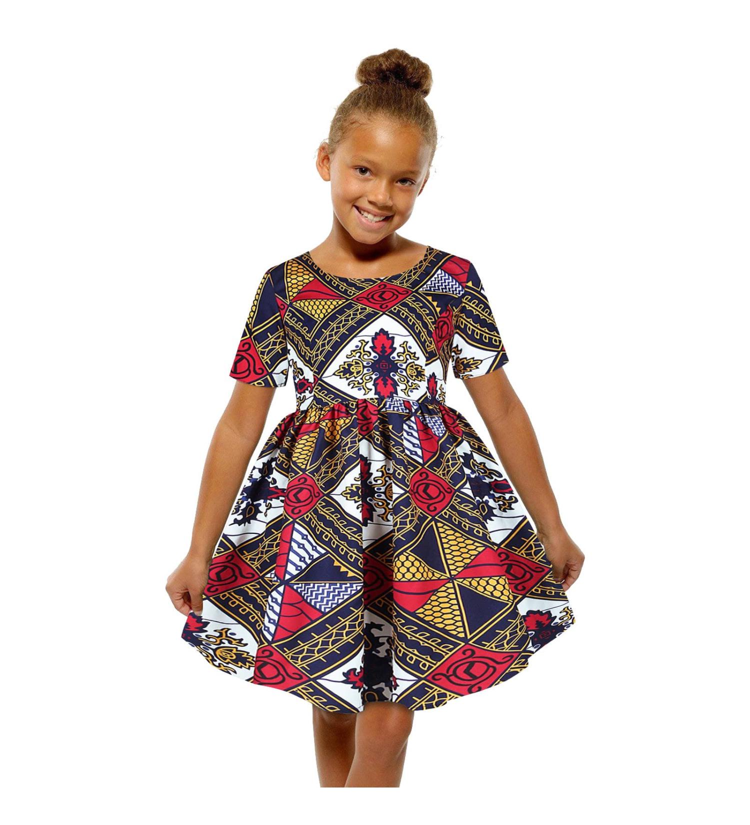 BenleWend Kids Girls Tank Dress | African Aztec Hem Swing Sundress 4-5T Navy - Buy Online on GoSupps.com