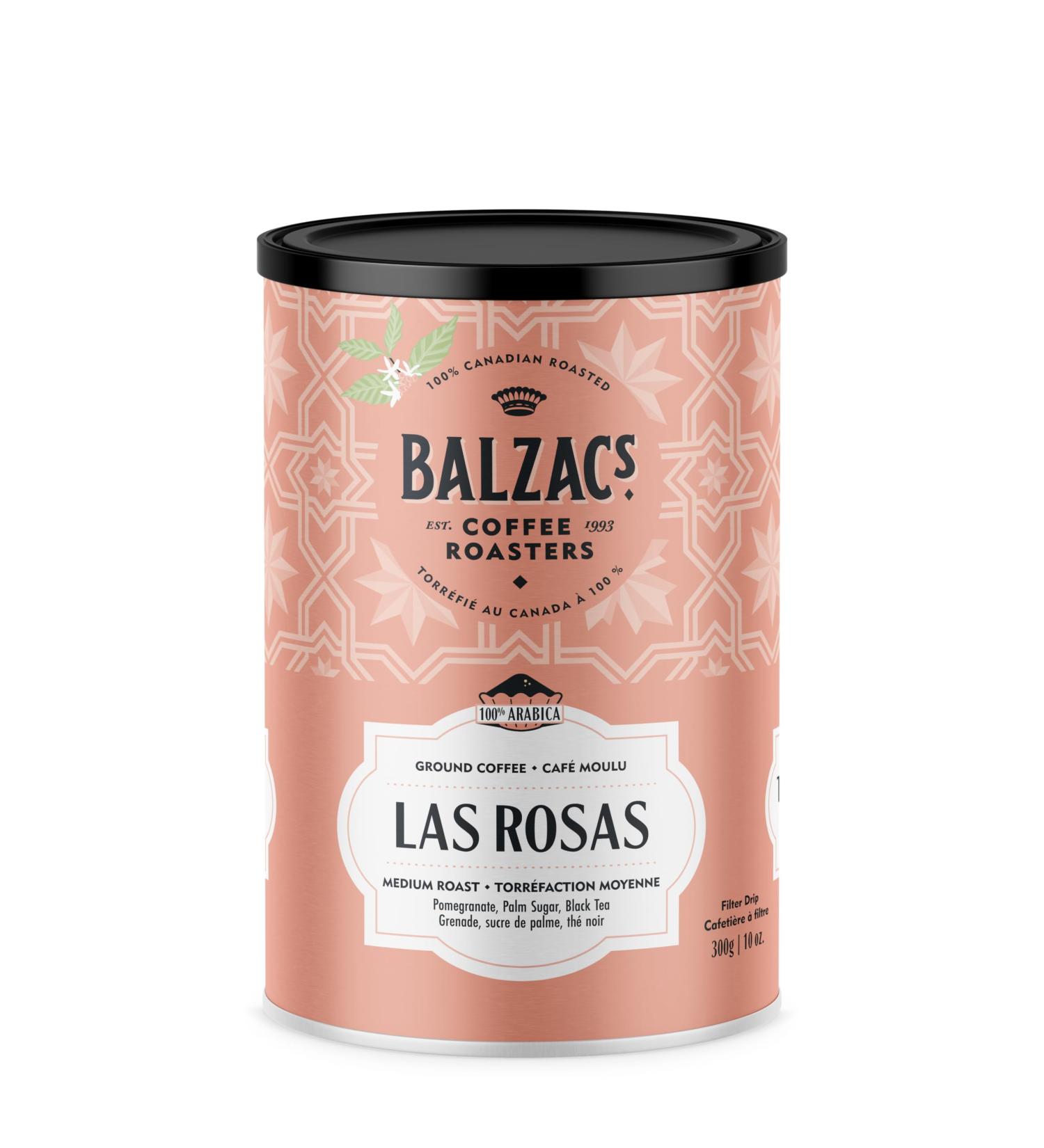 Balzac's Coffee Roasters - Ground Coffee | 300G 10OZ. (Las Rosas Pack of 12) Las Rosas 300 g (Pack of 1)