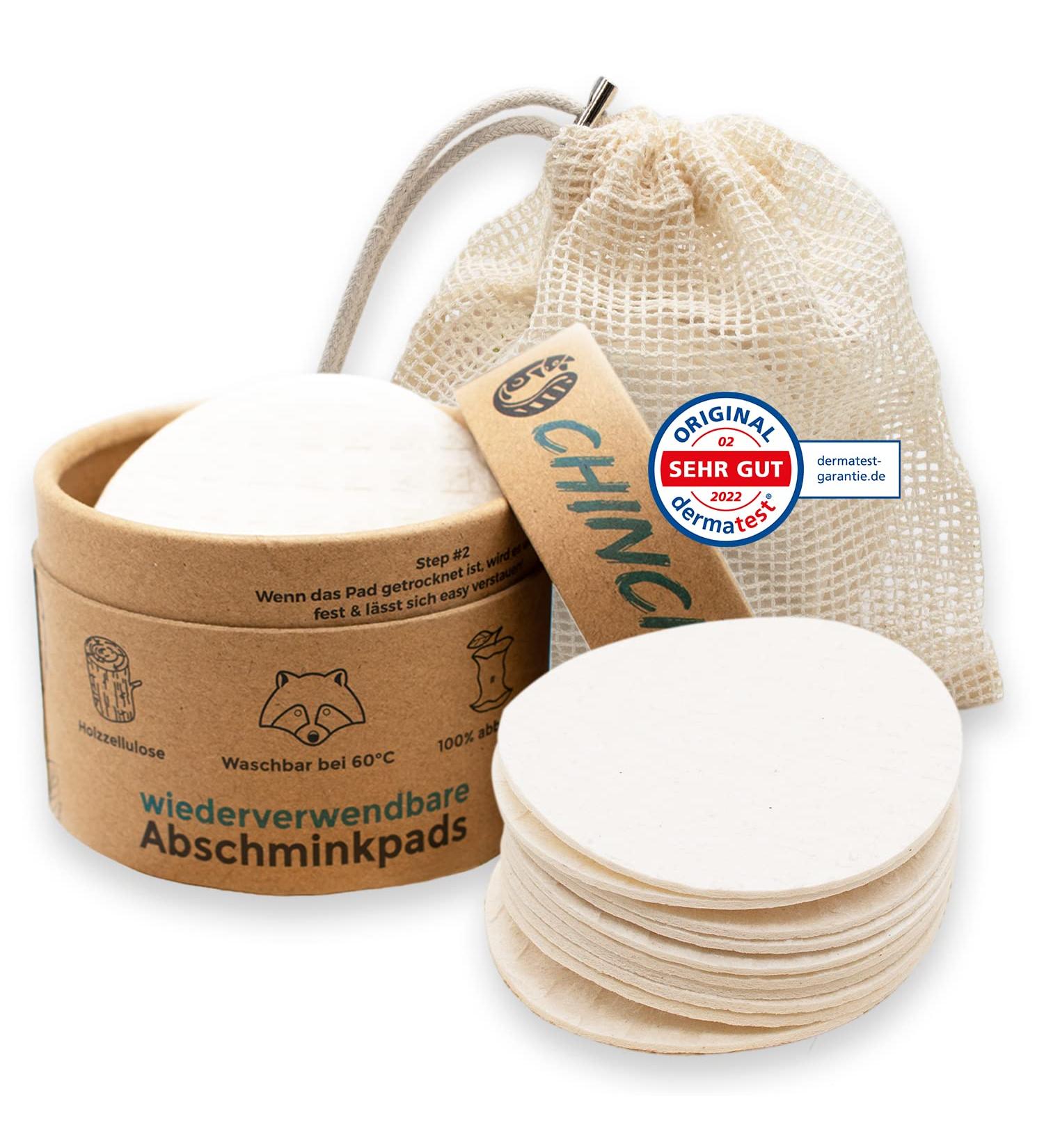 Chinchilla Reusable Slowdown Pads - 10 Pack with Storage Can & Laundry Net | Washable up to 90 C | Compostable & Vegan | Made in Germany | Suitable for All Skin Types - Buy Online on GoSupps.com