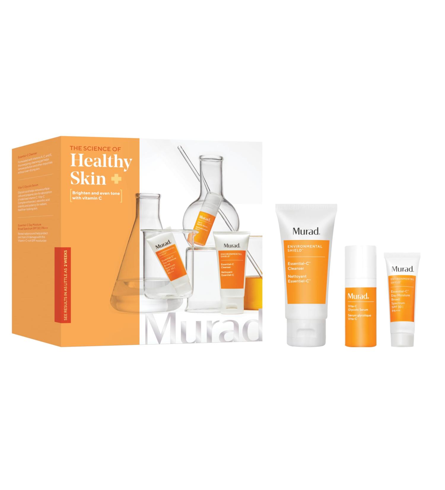 Murad Brighten Trial Kit - 3-Piece Vitamin & Antioxidant Rich Set for Even Skin Tone - Cleanser Serum & SPF - $79 Value - Shop Internationally - Buy Online on GoSupps.com