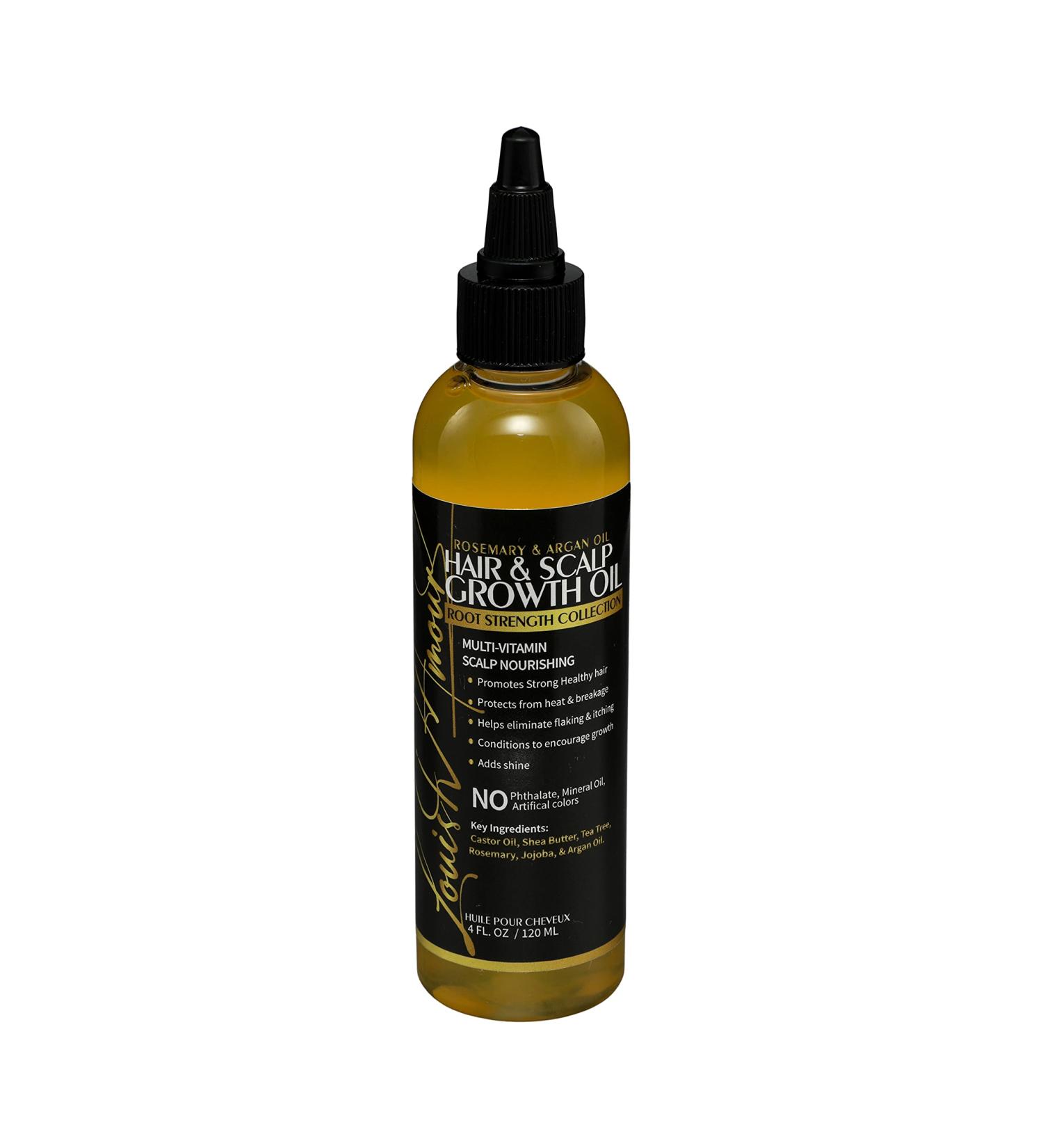 Louis D'Amour Scalp & Hair Growth Oil with Castor, Jojoba, Rosemary & Argan - 4 Fl Oz - Buy Online on GoSupps.com