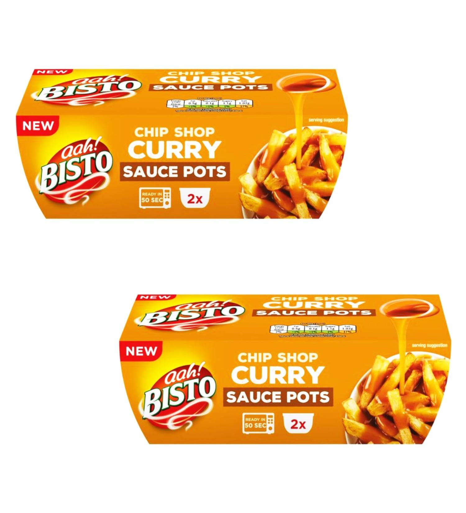 Ready to Use Chip Shop Curry Sauce Pots Bundle - with 4 x Bisto 90g Pots - Microwaveable and Ready in 50 Seconds - Delicious and Versatile - Buy Online on GoSupps.com